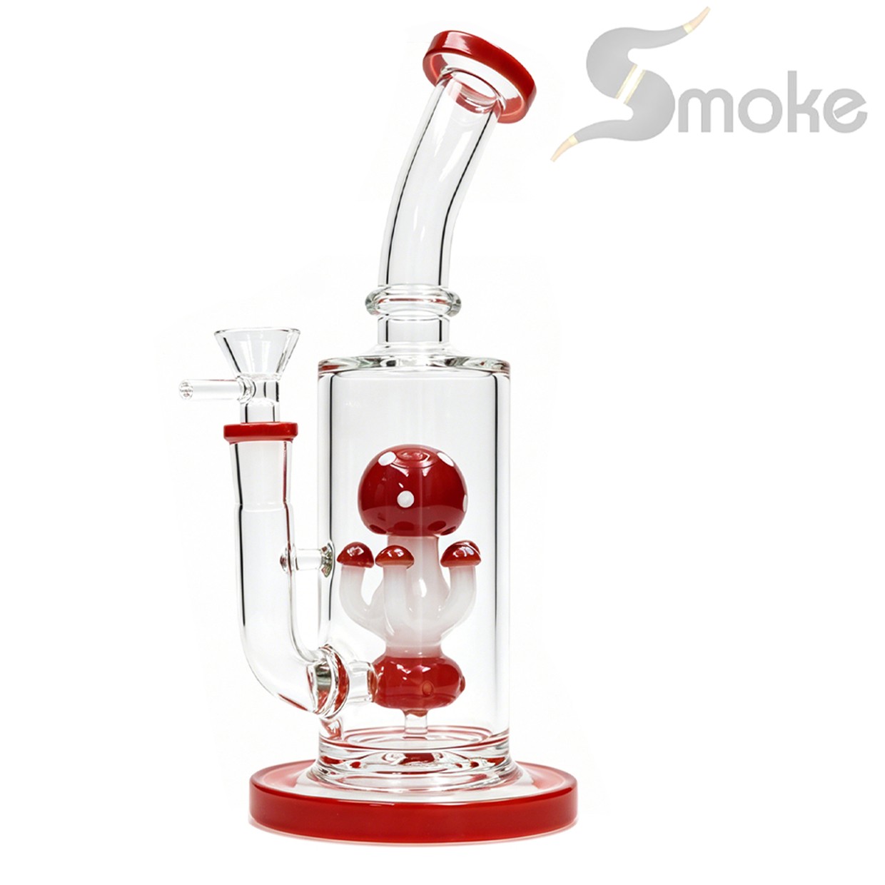 Red 10in Glass Bong and Water Pipes Smoking Mushroom Perc Bongs Hookah 14mm bowl Red 10in Glass Bong and Water Pipes Smoking Mushroom Perc Bongs Hookah 14mm bowl