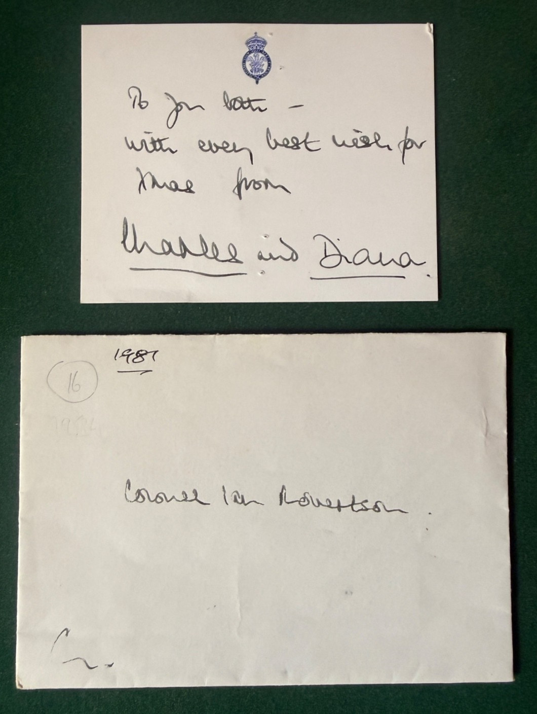 Antique Hand Signed Christmas Card Prince Charles of Wales & Princess Diana 1983 Antique Hand Signed Christmas Card Prince Charles of Wales & Princess Diana 1983