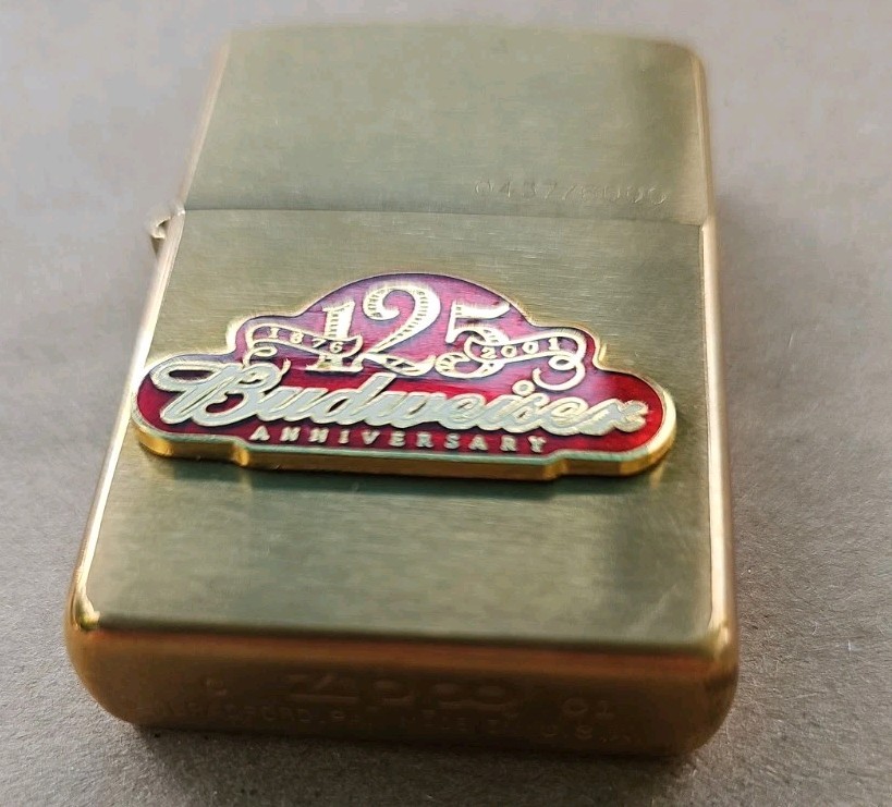 ZIPPO 2001 BUDWEISER 125TH ANNIVERSARY BRASS LTD ED LIGHTER 437/6000 Unfired 