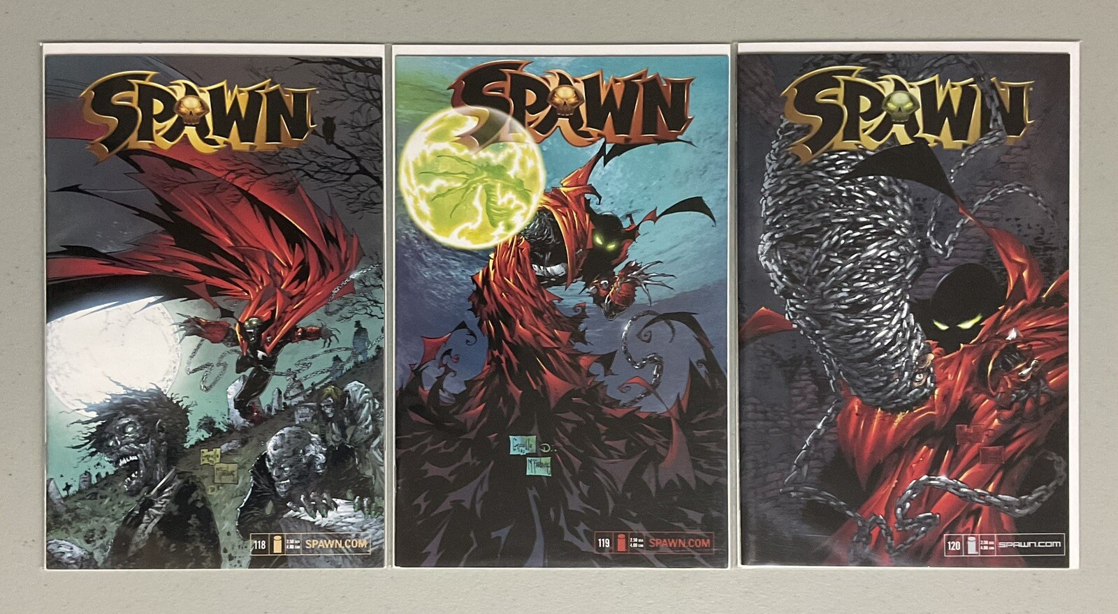 🔥McFarlane Key Comics🔥Spawn #118 119 120 (2002)🔥NM+(9.0-9.4)🔥1st Gunslinger