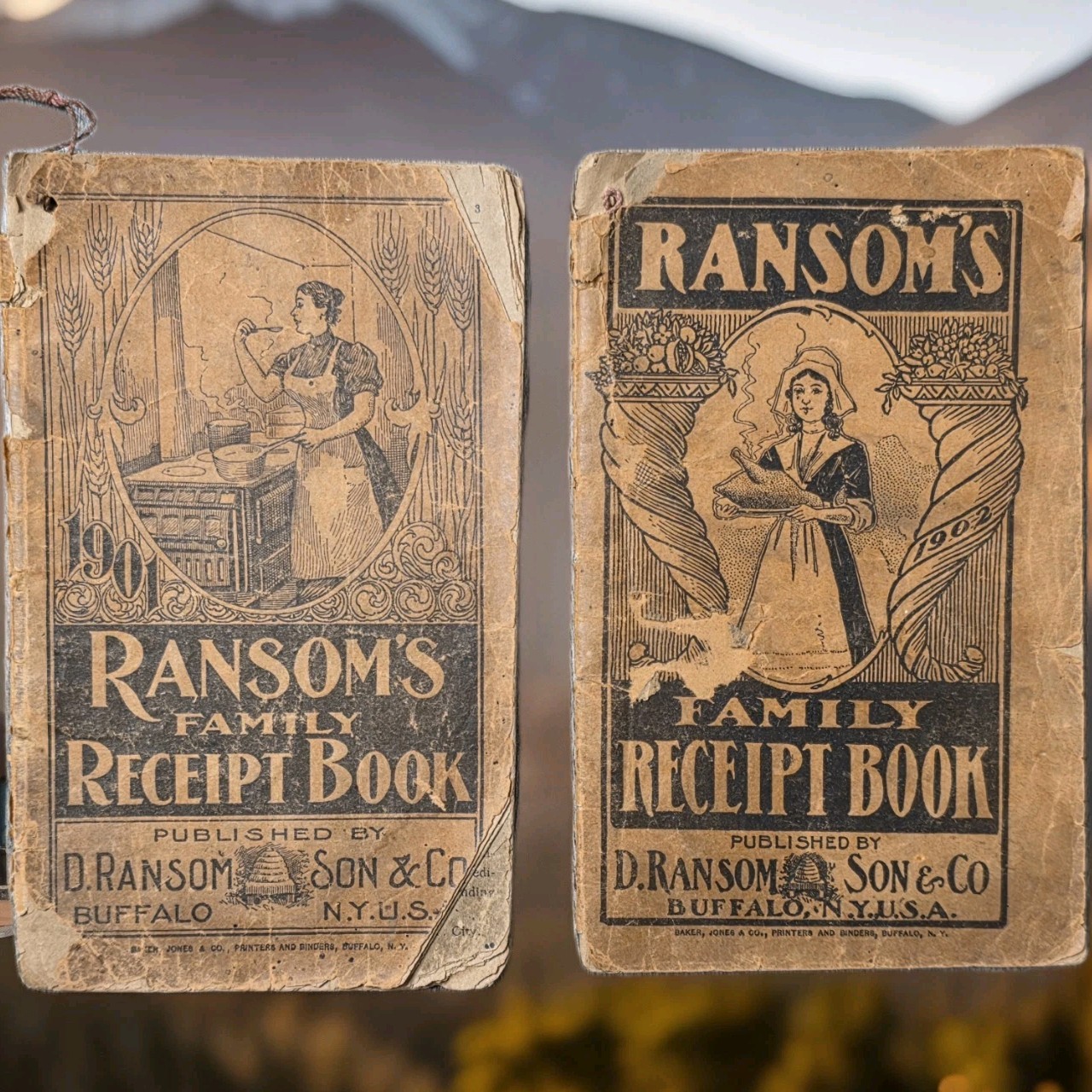 2 Antique Ransom's Family Receipt Books Cookbooks Ephemera 1901 1902 NY Booklets 2 Antique Ransom's Family Receipt Books Cookbooks Ephemera 1901 1902 NY Booklets