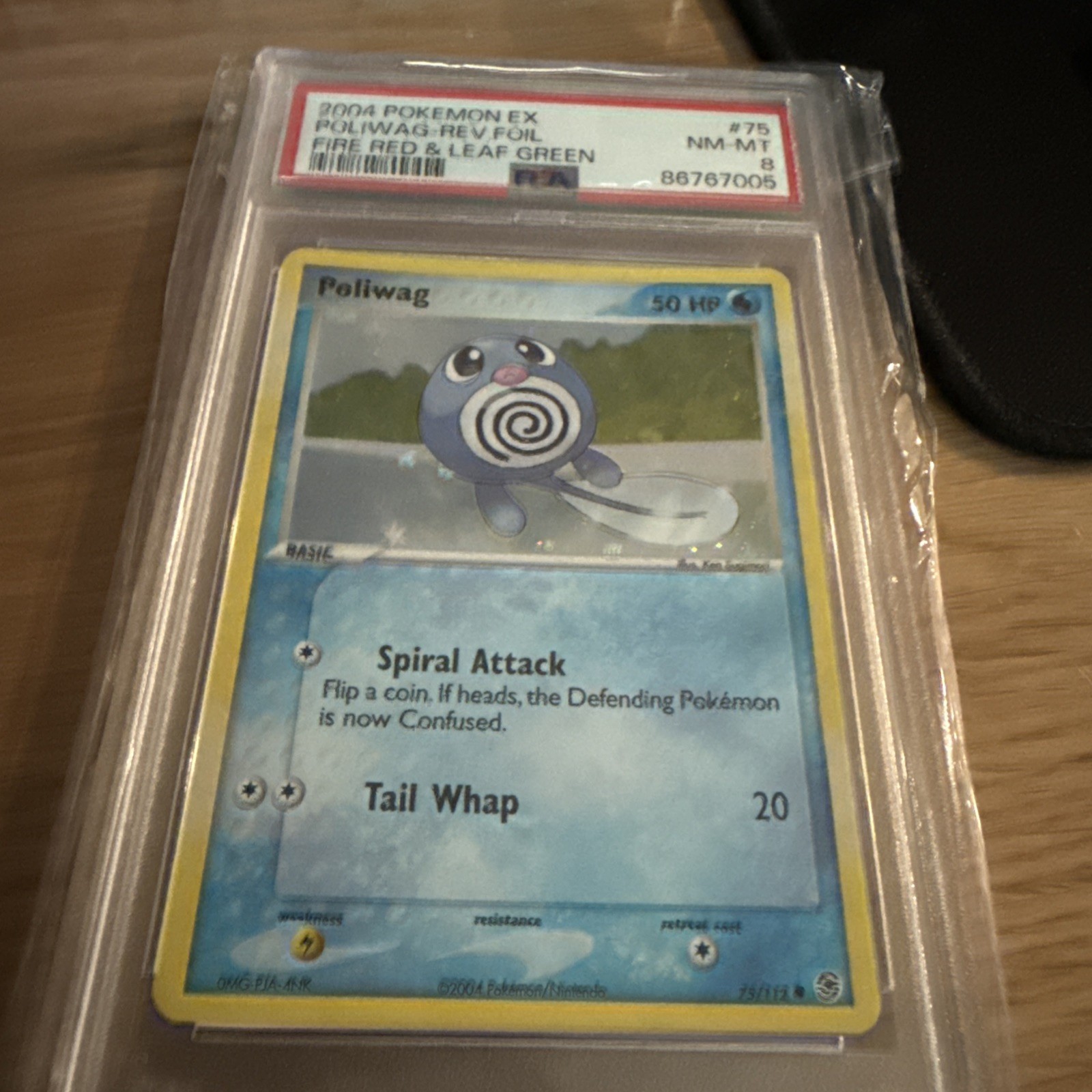 Poliwag EX Fire Red & Leaf Green Reverse foil  PSA 8