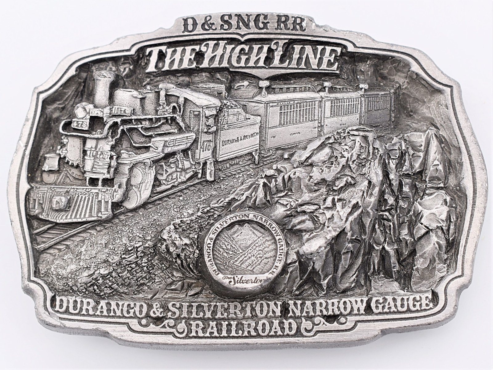 High Line Durango Silverton Railroad Narrow Gauge D&SNG Vintage Belt Buckle High Line Durango Silverton Railroad Narrow Gauge D&SNG Vintage Belt Buckle