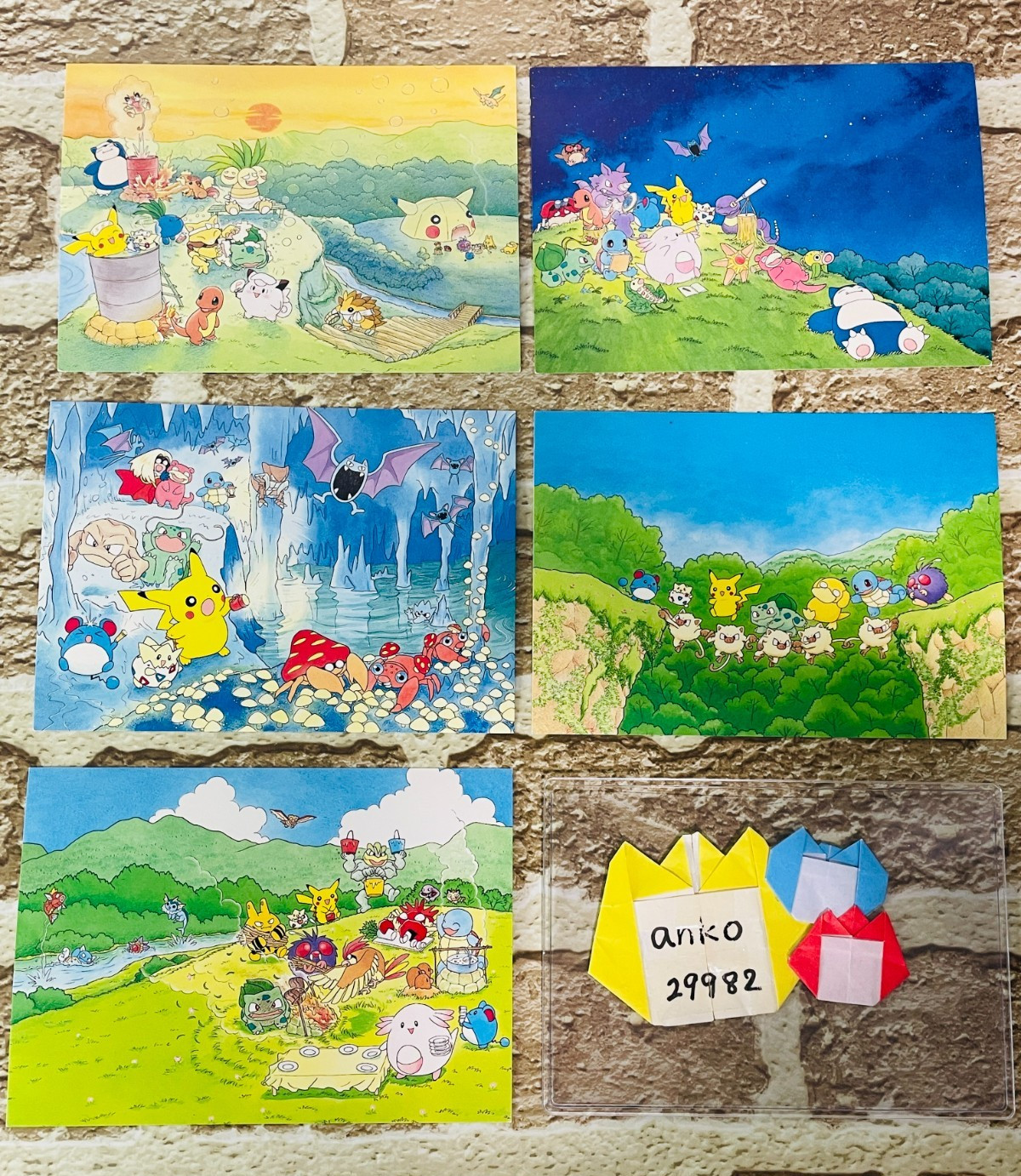 Keiko Fukuyama Pokemon Postcard 1999 Retro Art Set of 5 Japanese Pikachu Project Keiko Fukuyama Pokemon Postcard 1999 Retro Art Set of 5 Japanese Pikachu Project