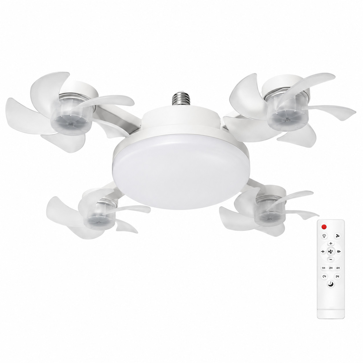 Drone Fan Light 4-Head with Remote E26/E27 3 Speeds 3 Colors Timer Foldable Drone Fan Light 4-Head with Remote E26/E27 3 Speeds 3 Colors Timer Foldable