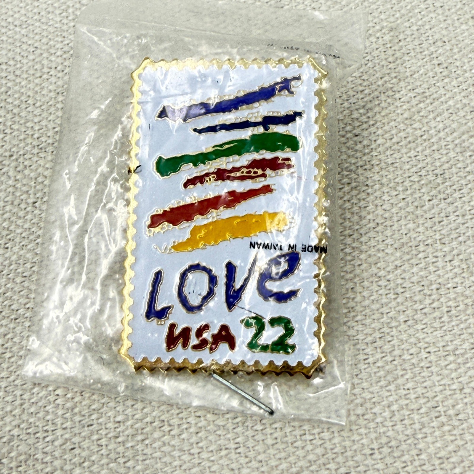 Vintage Winco USPS LOVE USA 22 Stamp Enamel Pin 1985 Licensed Collectible Gold Vintage Winco USPS LOVE USA 22 Stamp Enamel Pin 1985 Licensed Collectible Gold