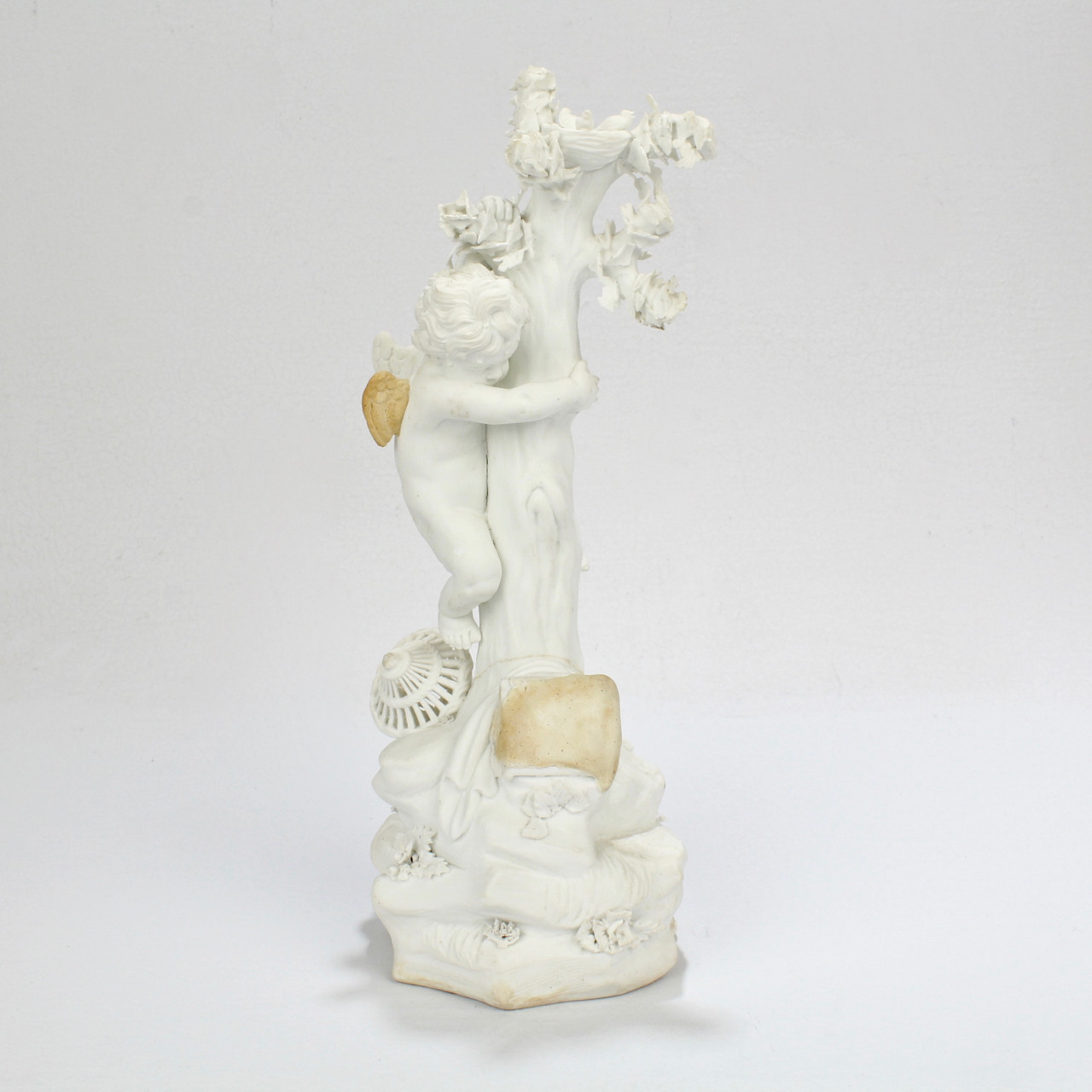 Antique 18th C Derby Bisque Figurine of a Cherub N 48  - English Porcelain