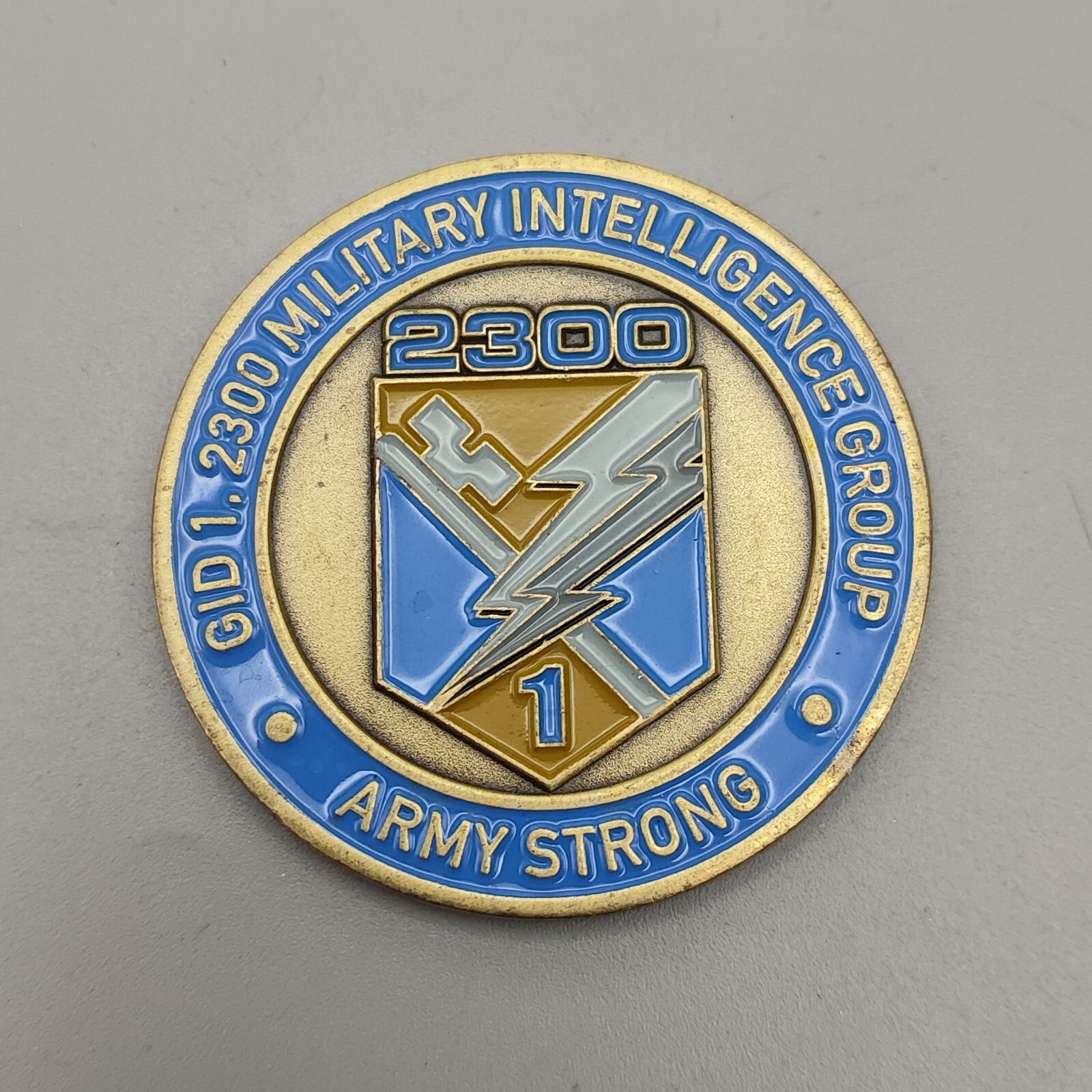 Gid 1.2300 Military Intelligence Group Army Strong Challenge Coin Gid 1.2300 Military Intelligence Group Army Strong Challenge Coin