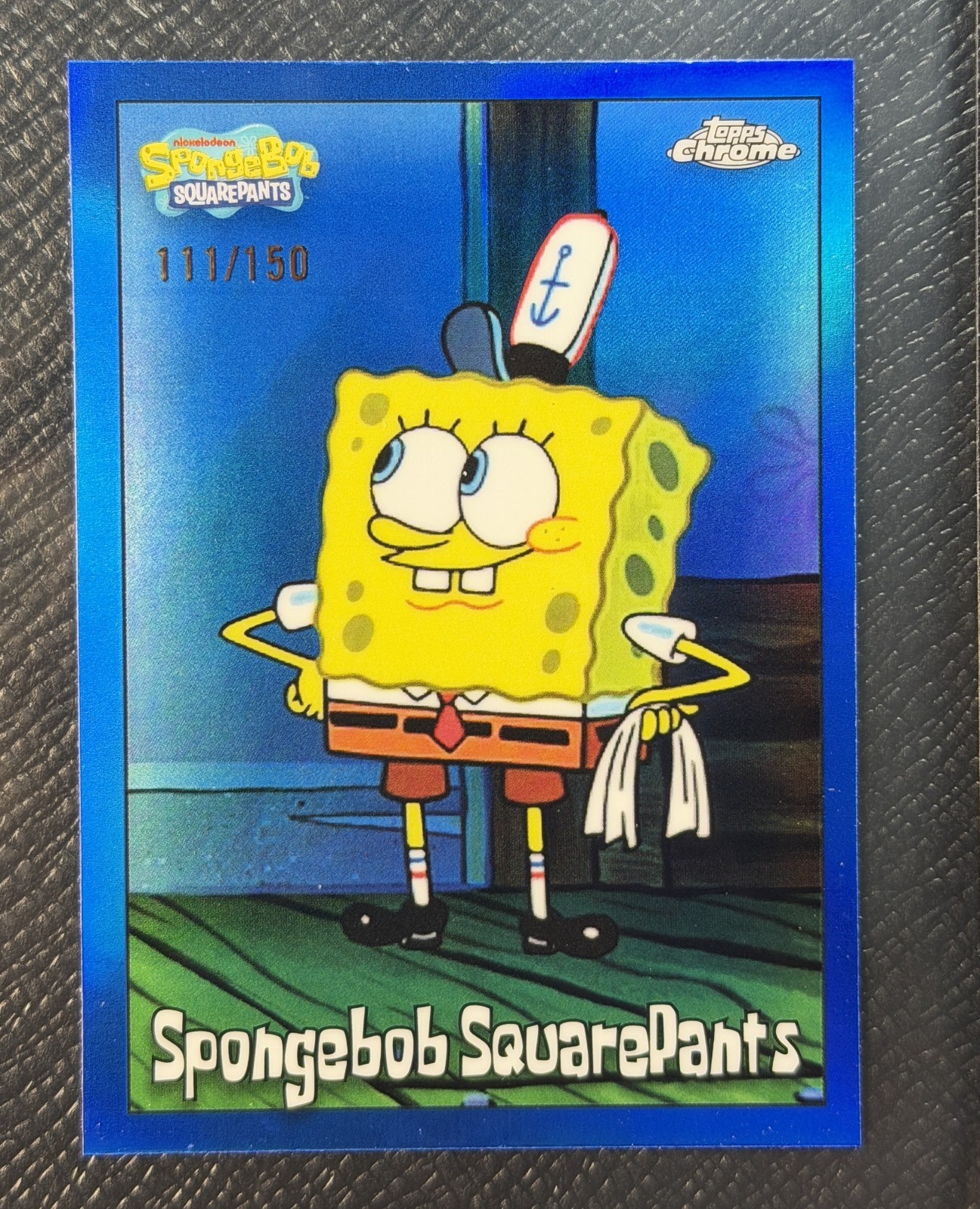 2025 Topps Chrome Spongebob Spongebob Squarepants Blue Refractor 111/150 #25 2025 Topps Chrome Spongebob Spongebob Squarepants Blue Refractor 111/150 #25