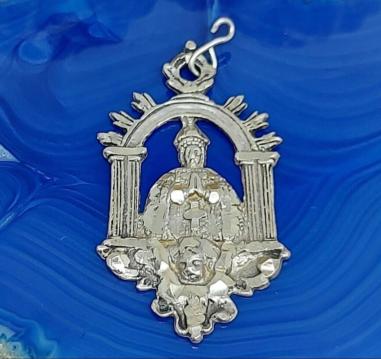 Silver Pendant  Sterling 800 Catholic Spanish Church Original & Collectible 