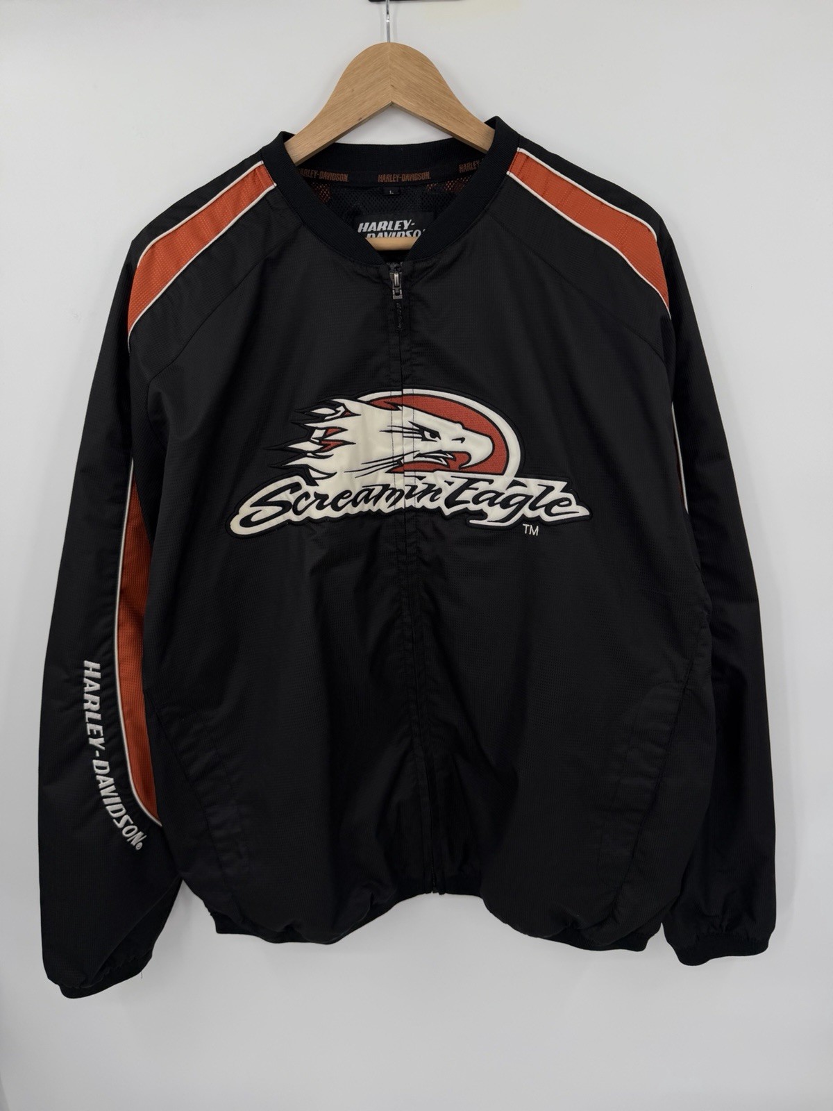 Vintage Harley Davidson Screaming Eagle Windbreaker Jacket Mens Large Racing Vintage Harley Davidson Screaming Eagle Windbreaker Jacket Mens Large Racing