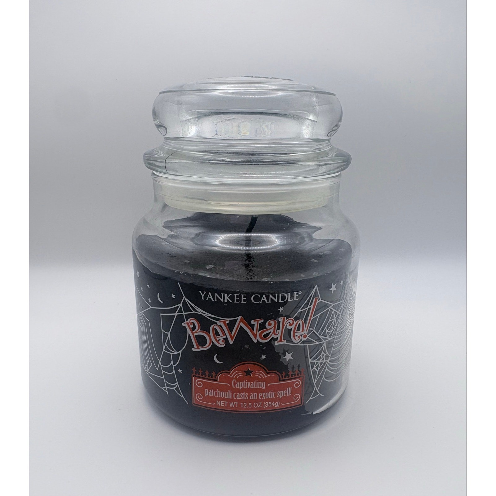 Yankee Candle BEWARE Halloween Scent Patchouli Casts An Exotic Spell 12.5 oz Yankee Candle BEWARE Halloween Scent Patchouli Casts An Exotic Spell 12.5 oz
