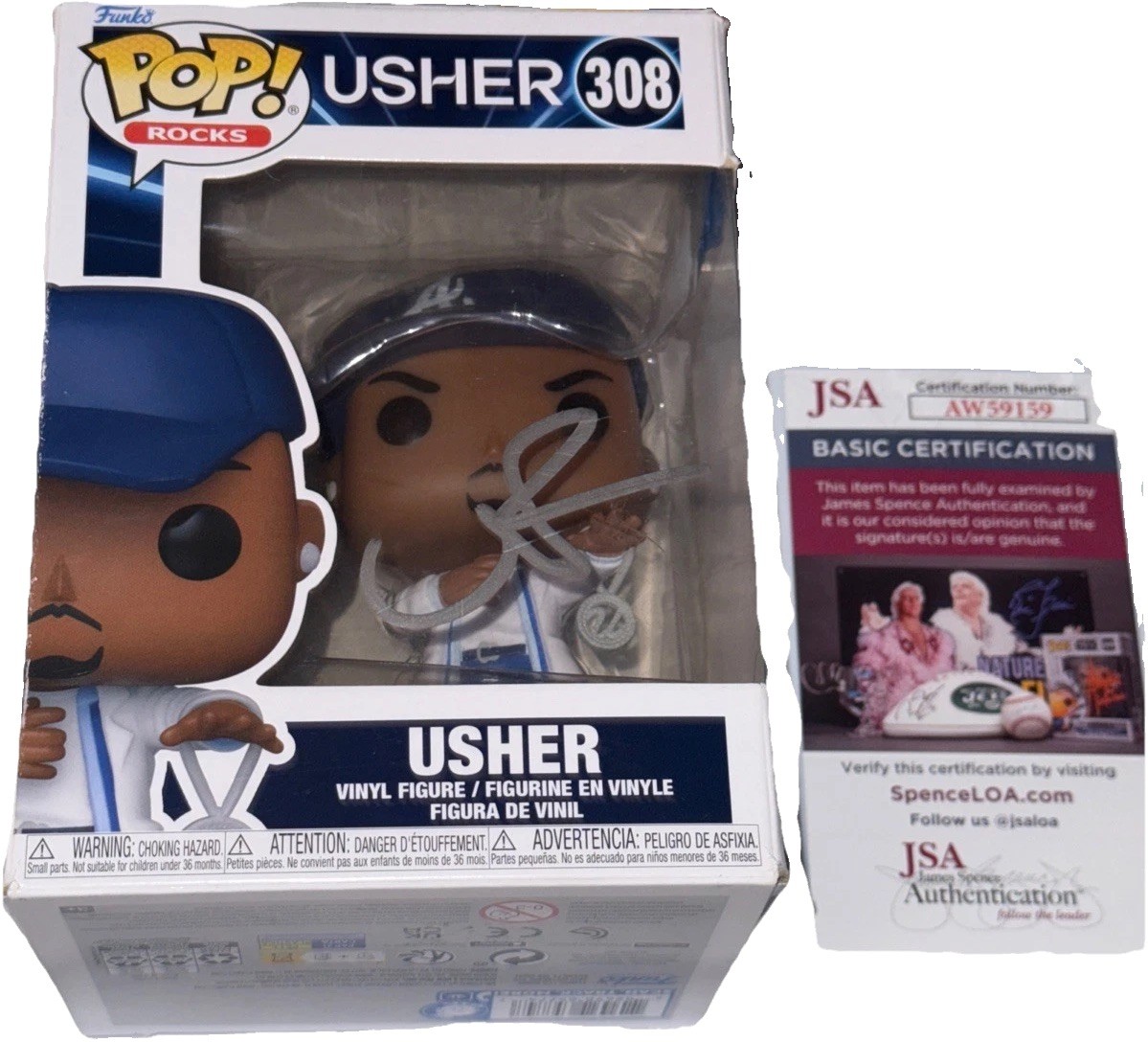 Usher Raymond Signed Autograph Funko Pop 308 - My Way Confessions w/ JSA COA Usher Raymond Signed Autograph Funko Pop 308 - My Way Confessions w/ JSA COA