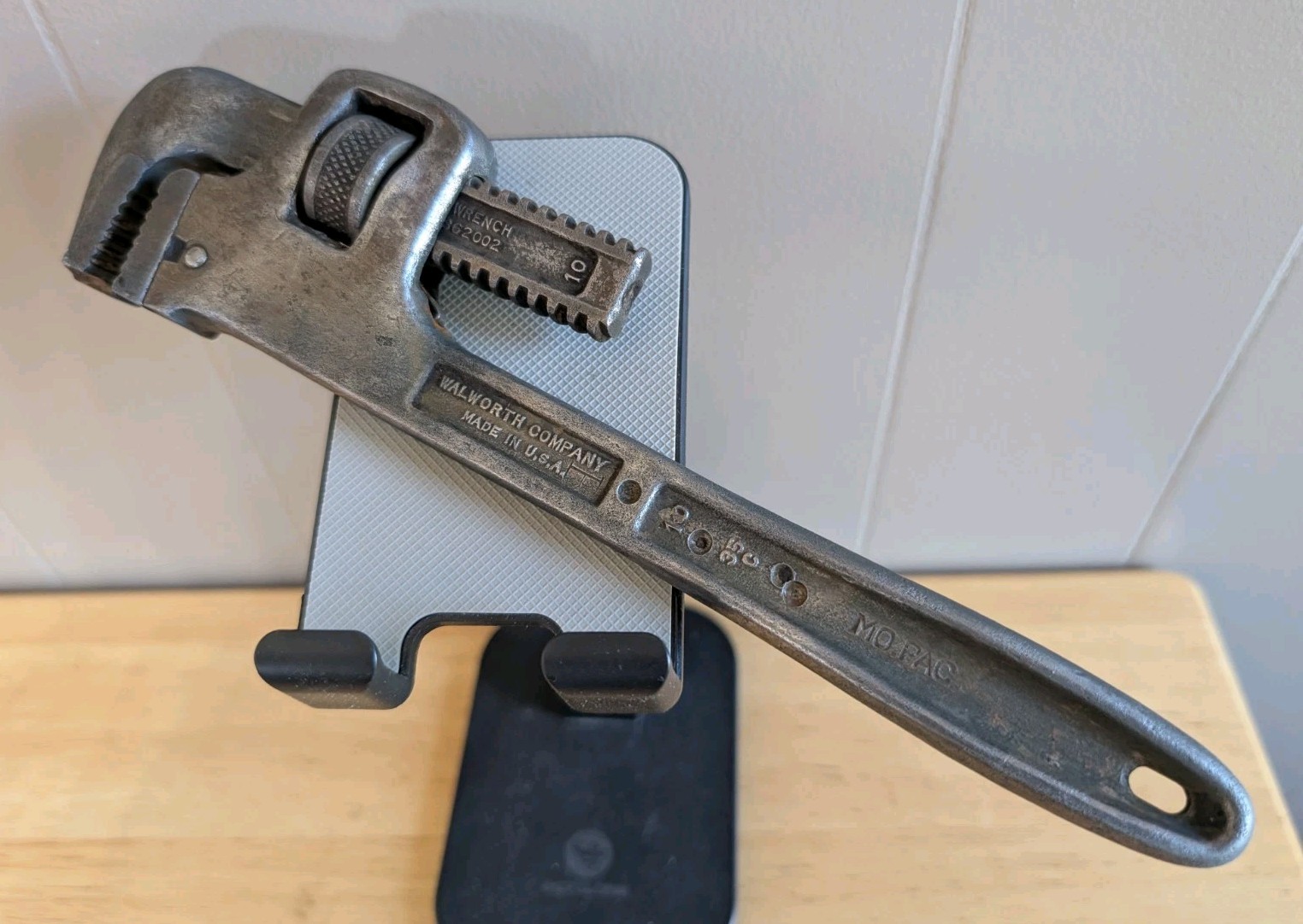 Vtg MO-PAC RR 10" Pipe Wrench Walworth Stillson Missouri Pacific Railroad Tool Vtg MO-PAC RR 10" Pipe Wrench Walworth Stillson Missouri Pacific Railroad Tool