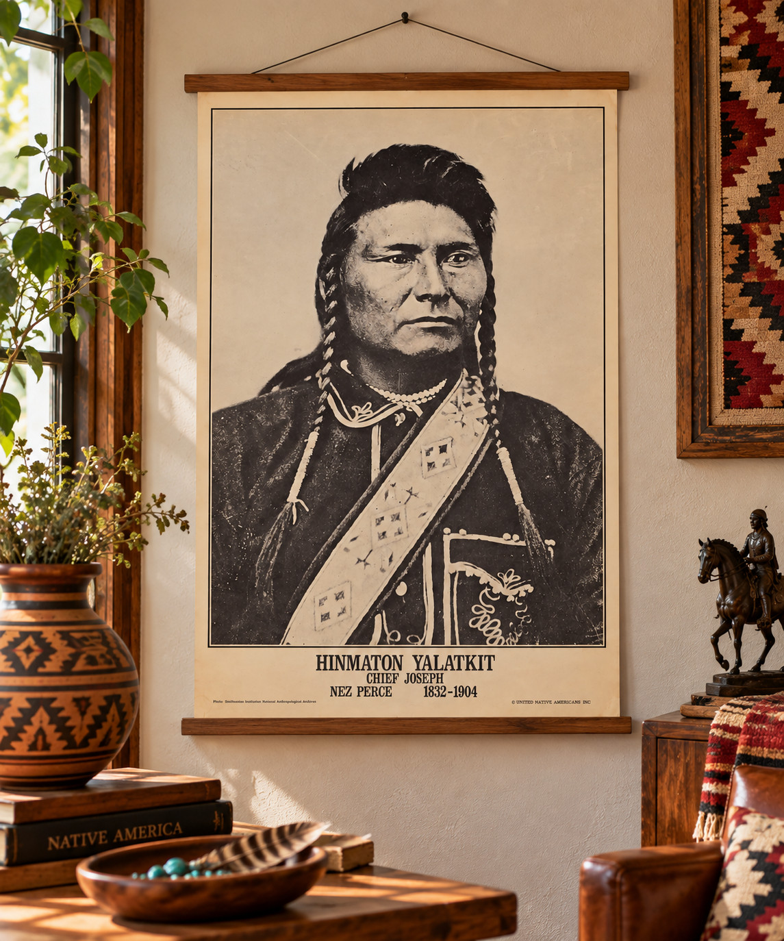 Vintage 1970s Chief Joseph Nez Perce Poster United Native Americans Inc 35" Vintage 1970s Chief Joseph Nez Perce Poster United Native Americans Inc 35"