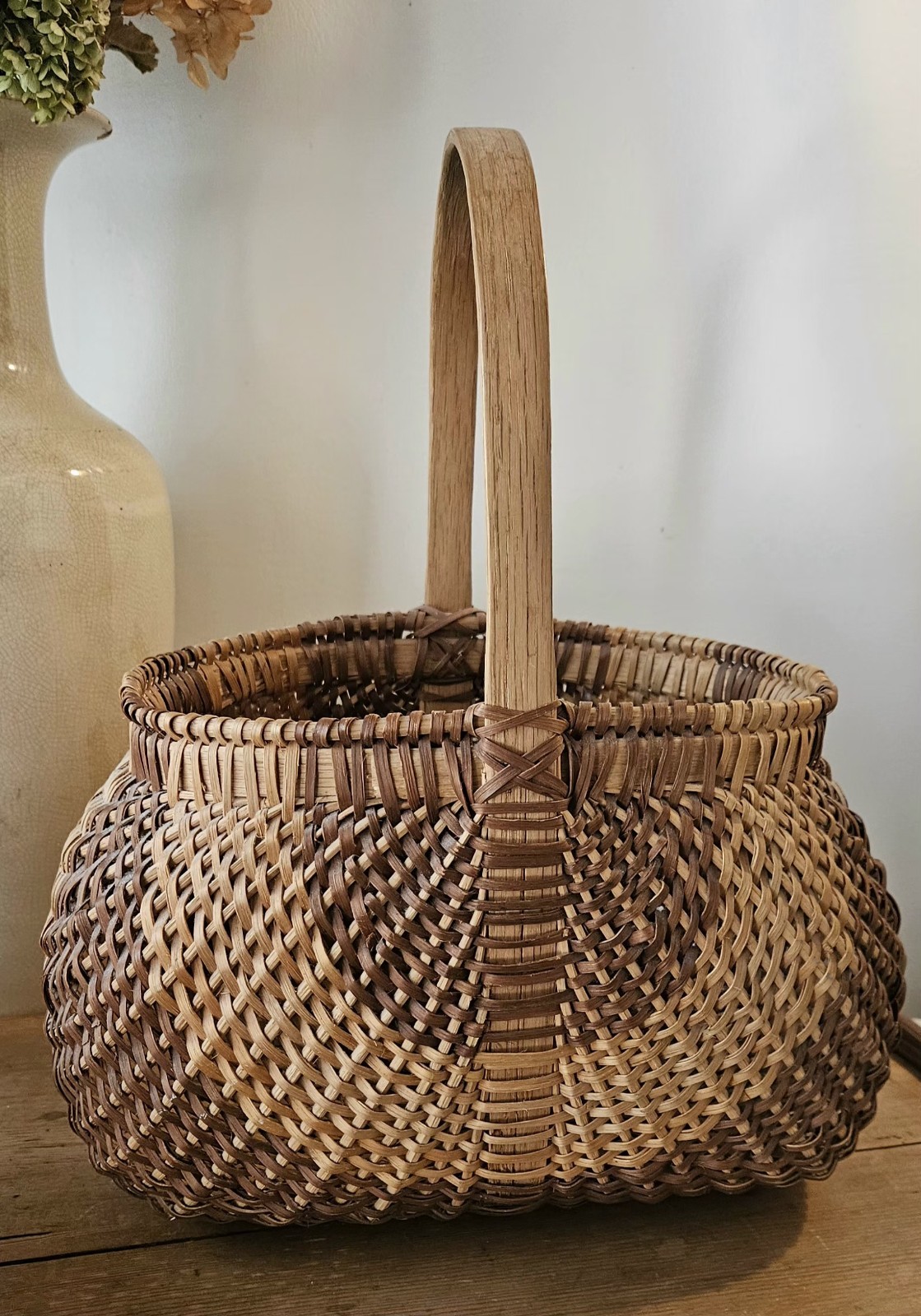 Vintage Large Hand Woven Melon Gathering Basket 13”x15" Vintage Large Hand Woven Melon Gathering Basket 13”x15"
