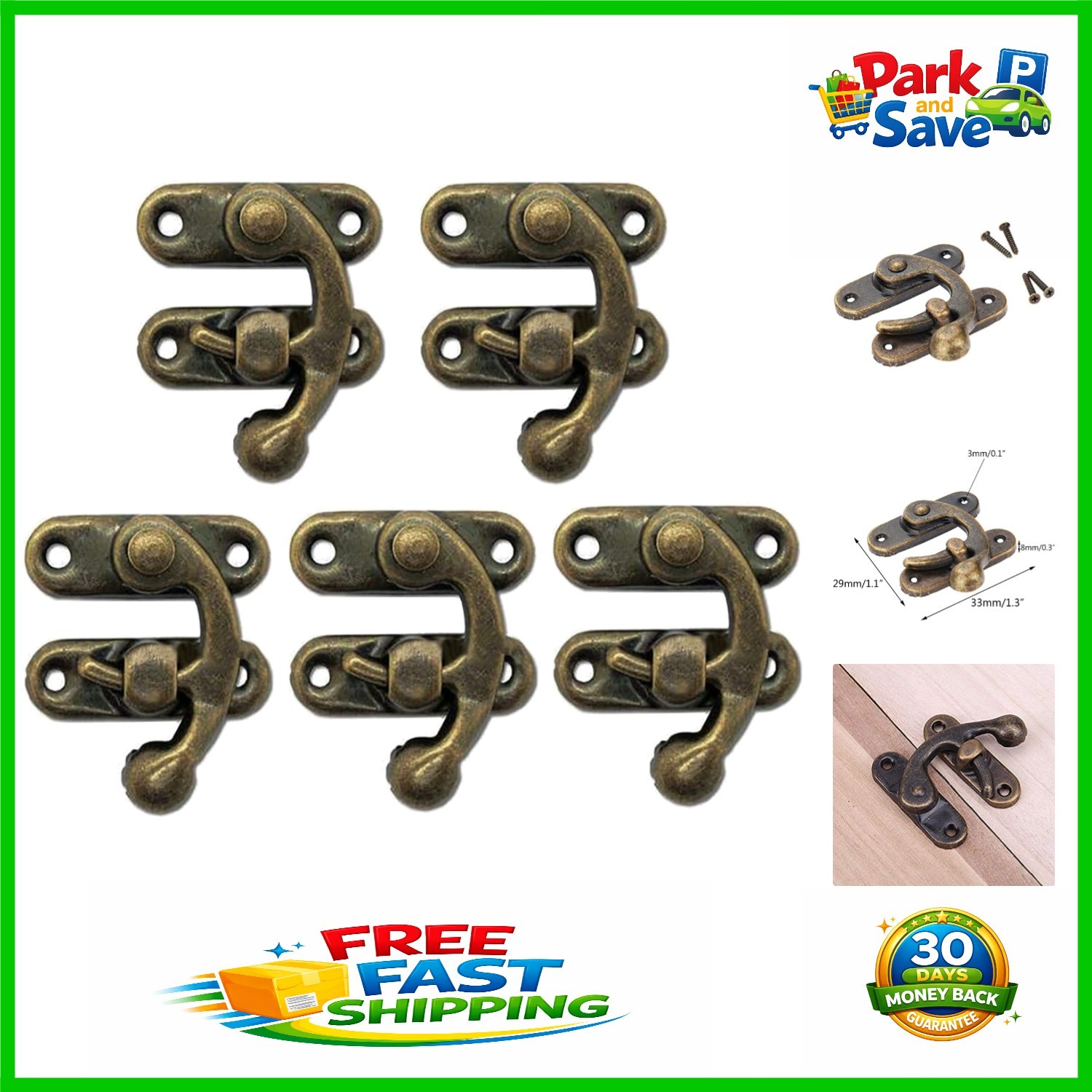 Elegant 5pcs Box Latch Hasps in Bronze - Perfect for Jewelry and Gift Boxes Elegant 5pcs Box Latch Hasps in Bronze - Perfect for Jewelry and Gift Boxes