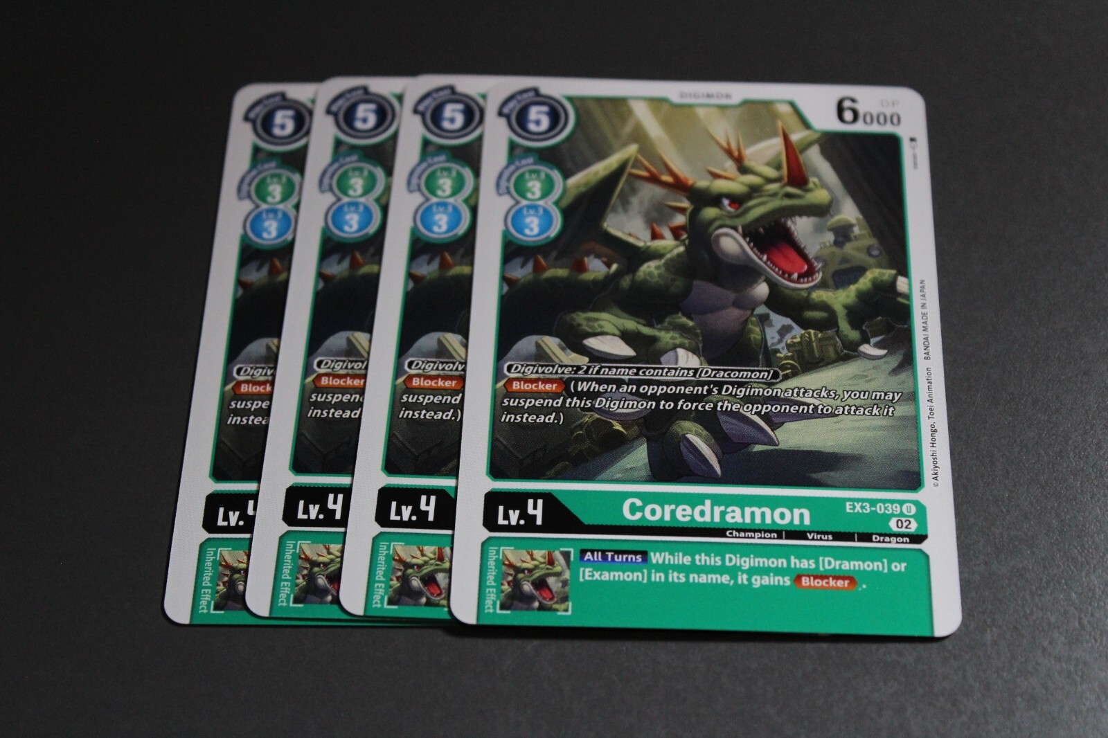 Digimon TCG (2020) - EX3-039 - 4x Coredramon - Green - Uncommon