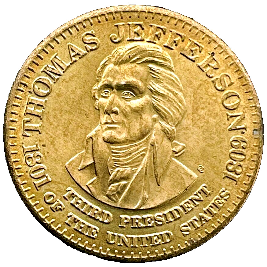 Thomas Jefferson Vintage Metal Token President Collectible Coin Tokens Coins