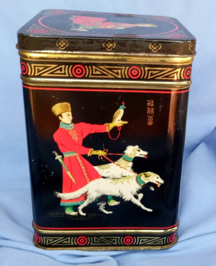 BORZOI SPITZ JAPANESE CHIN TIN BOX DOGS BORZOI SPITZ JAPANESE CHIN TIN BOX DOGS