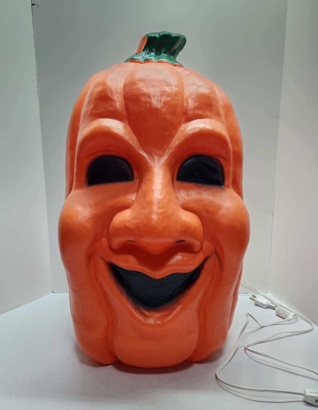 Vintage Gourd Jolly Pumpkin Blow Mold Jack O Lantern Large 27” Lighted 