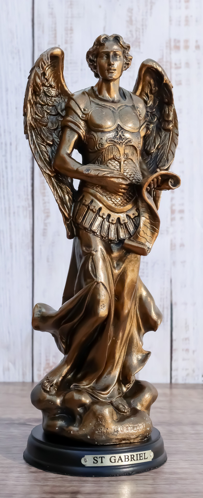 Byzantine Catholic Church Archangel Gabriel With Sacred Scroll Statue 8"Tall Byzantine Catholic Church Archangel Gabriel With Sacred Scroll Statue 8"Tall