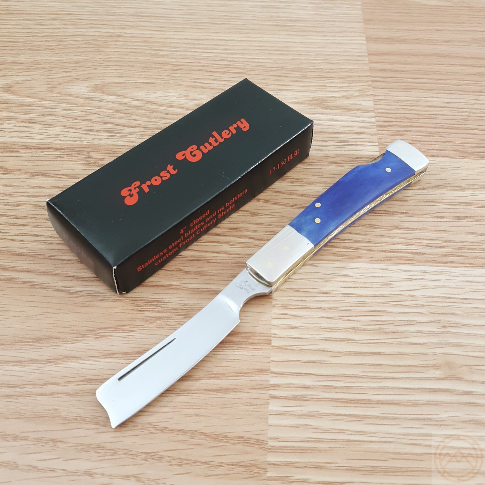 Frost Cutlery Lockback Folding Knife Stainless Razor Blade Smooth Bone Handle Frost Cutlery Lockback Folding Knife Stainless Razor Blade Smooth Bone Handle