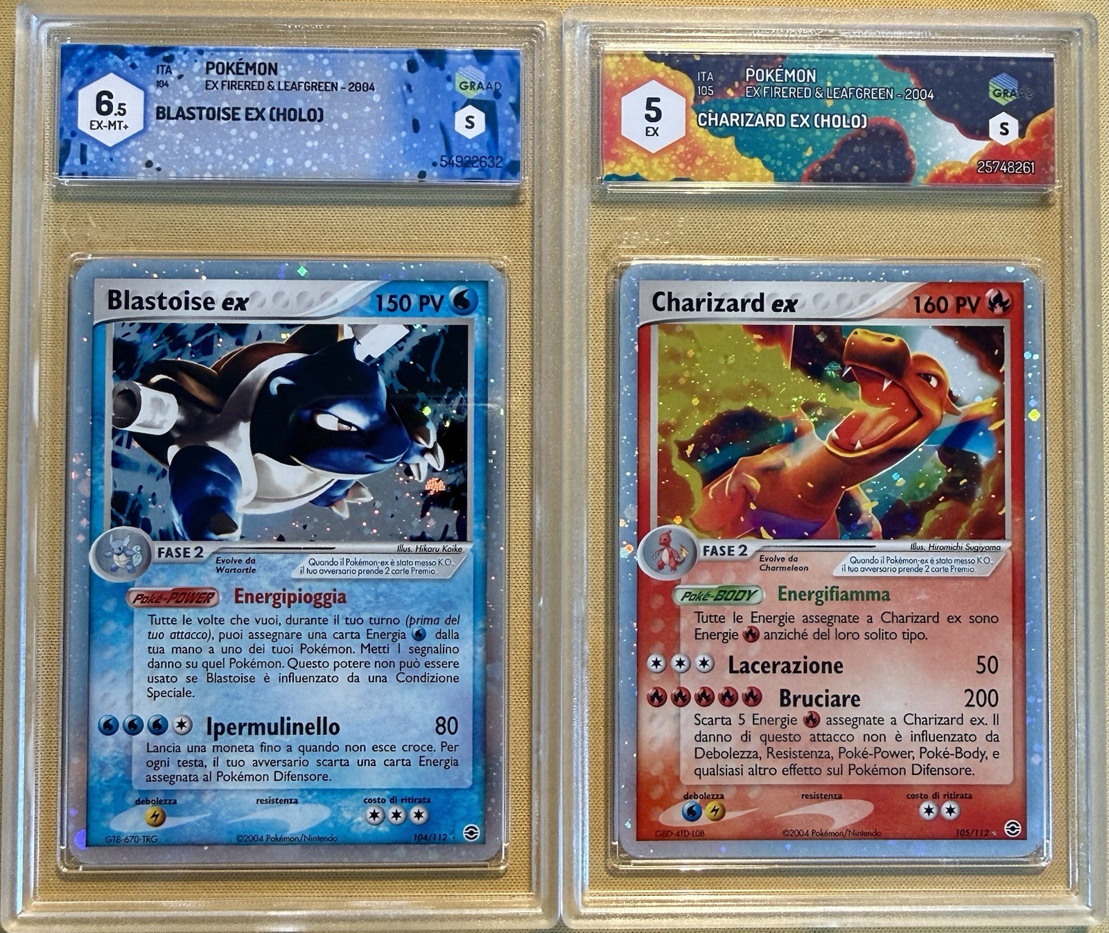 CHARIZARD EX & BLASTOISE EX - SWIRL 🌀 - Ex Fire Red & Leaf Green - ITA - 2004