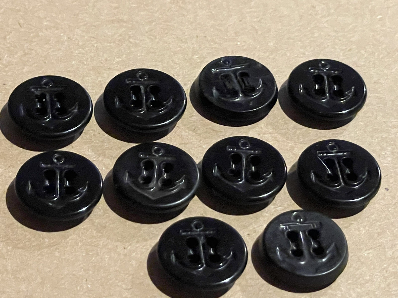 10 Vintage Debossed Naval Anchor US Navy Military Uniform 15mm Black Buttons Lot 10 Vintage Debossed Naval Anchor US Navy Military Uniform 15mm Black Buttons Lot