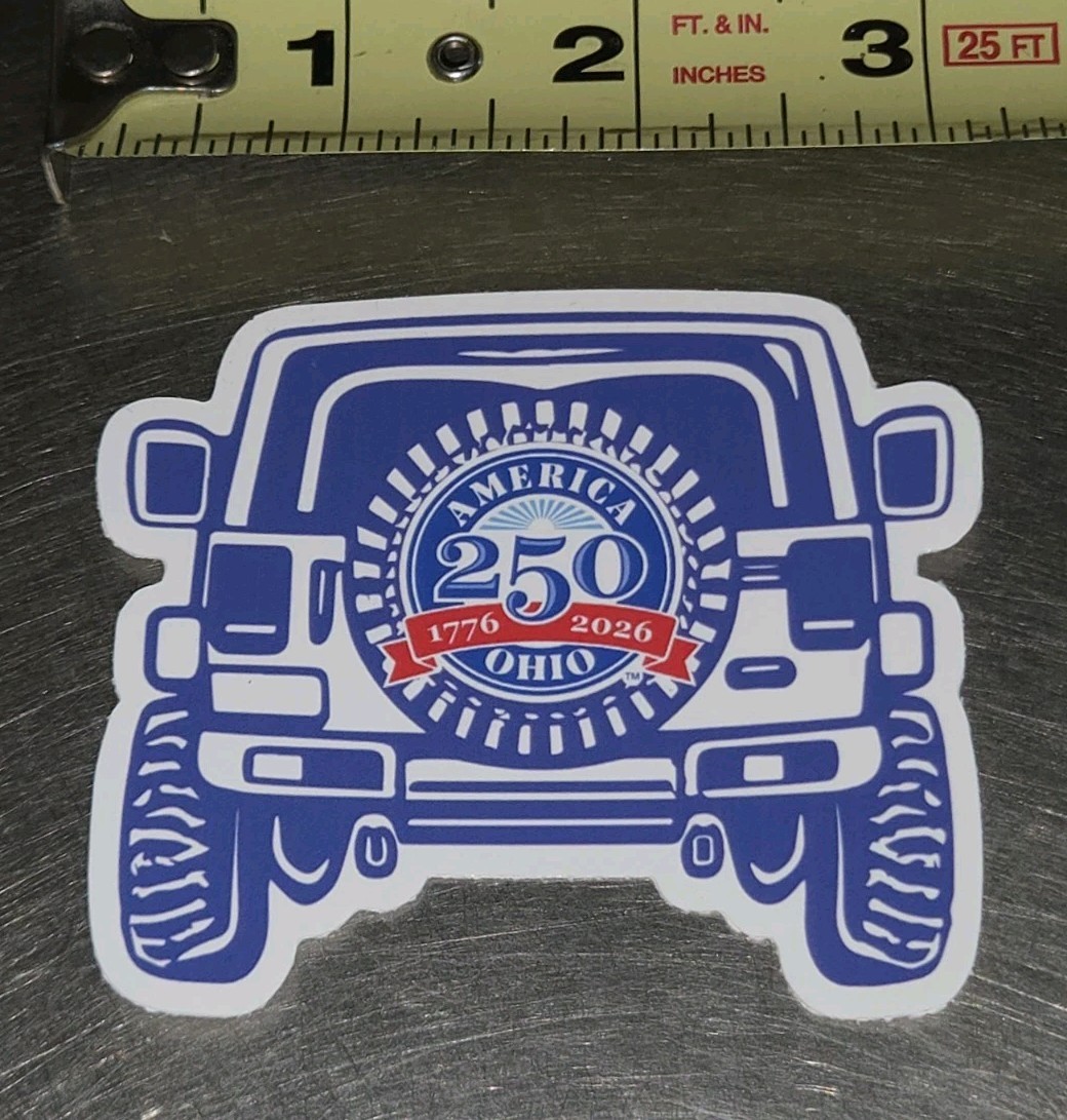 TOLEDO OHIO America 250 1776-2026 JEEP JEEPFEST WINDOW CLING DECAL STICKER Promo