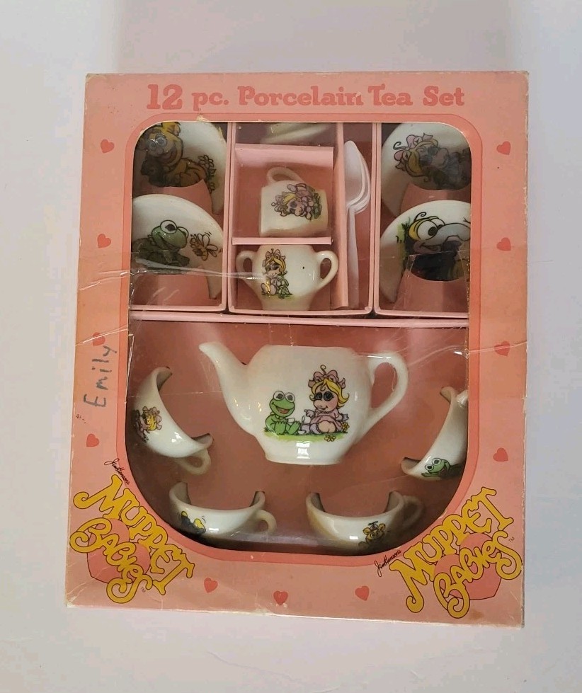 Vintage 1983 Enesco Jim Henson's Muppet Babies Porcelain Tea Set New In Box Rare Vintage 1983 Enesco Jim Henson's Muppet Babies Porcelain Tea Set New In Box Rare