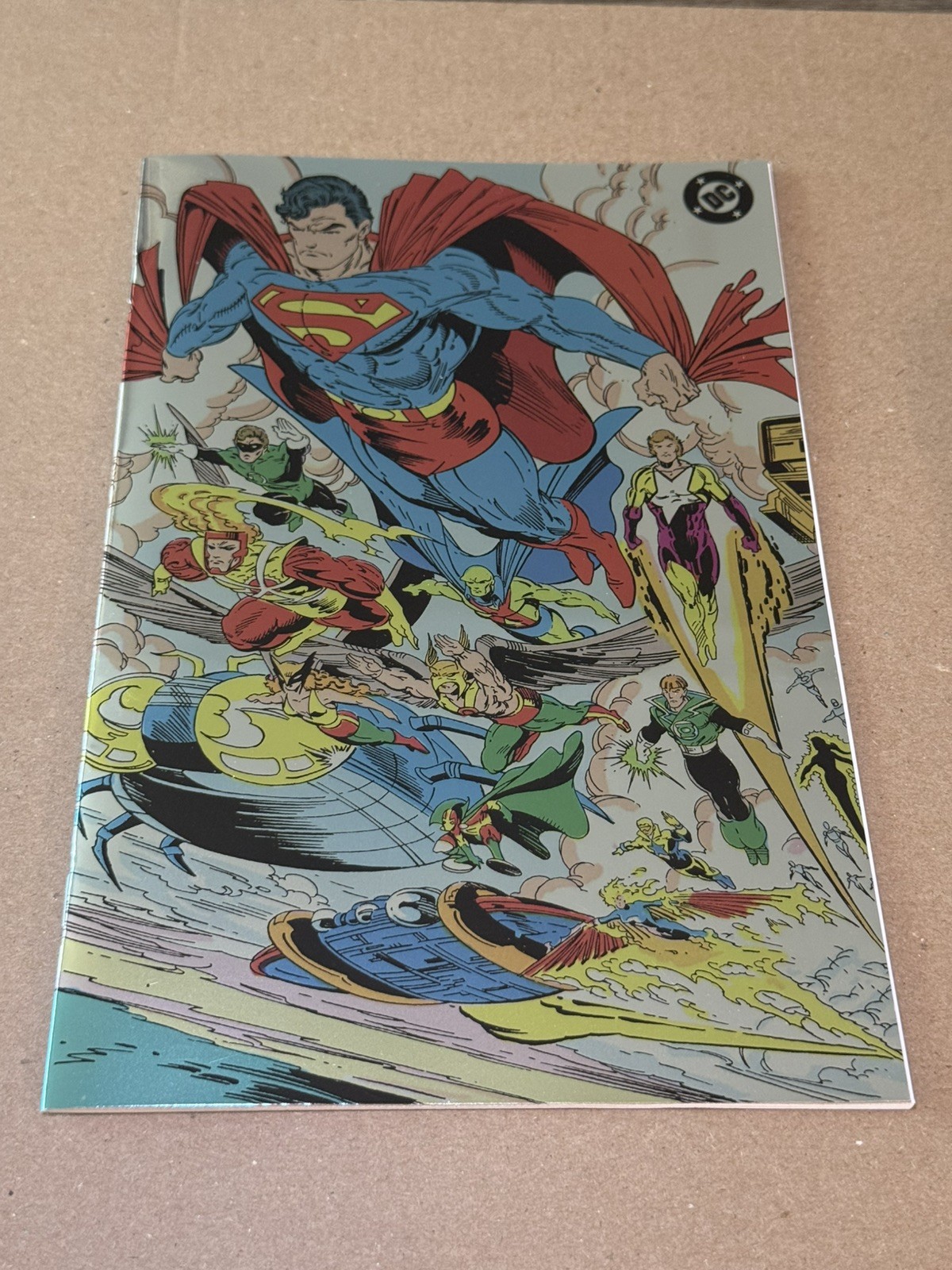 NYCC 2025 Justice League #1 Todd McFarlane Virgin Foil Whatnot Ltd1000 DAMAGED NYCC 2025 Justice League #1 Todd McFarlane Virgin Foil Whatnot Ltd1000 DAMAGED