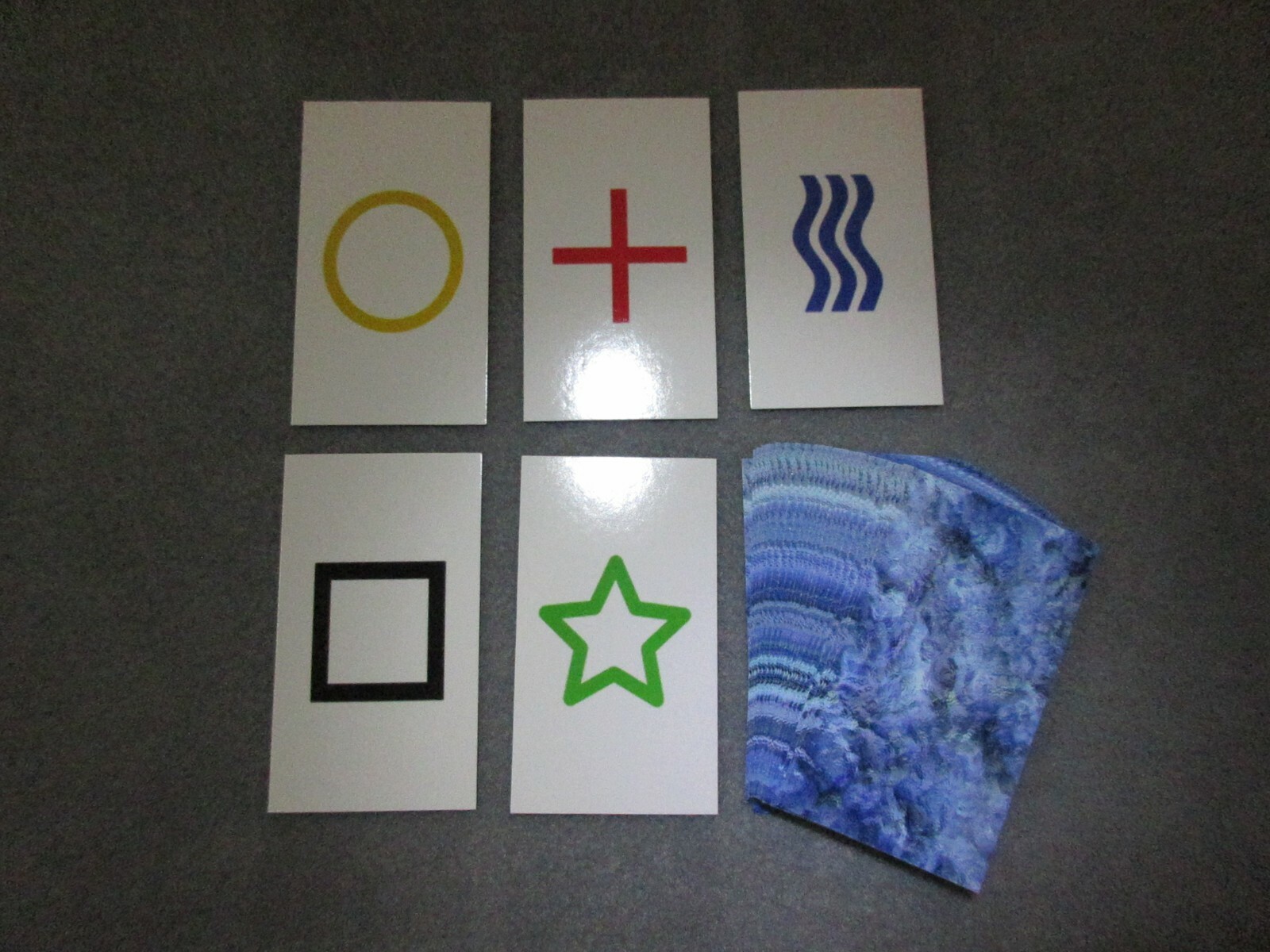1PK E04C Low Cost zener style ESP Testing Cards - not marked - not a magic trick 1PK E04C Low Cost zener style ESP Testing Cards - not marked - not a magic trick
