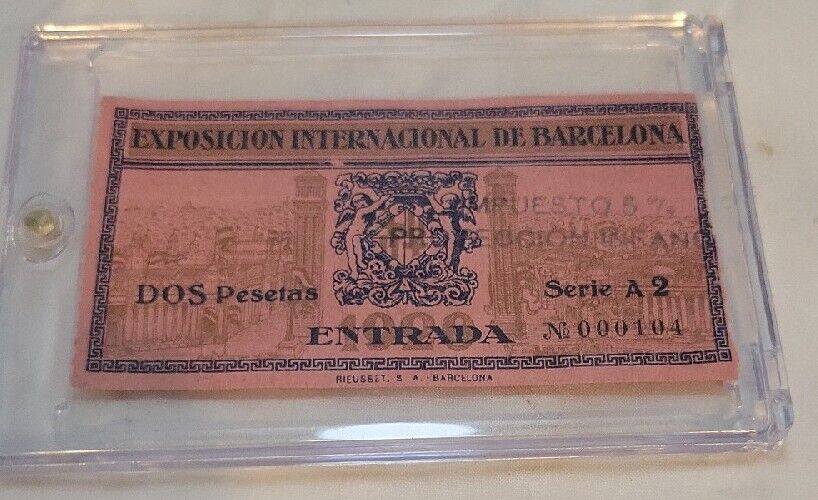 Barcelona 1929 1930 exposition ticket