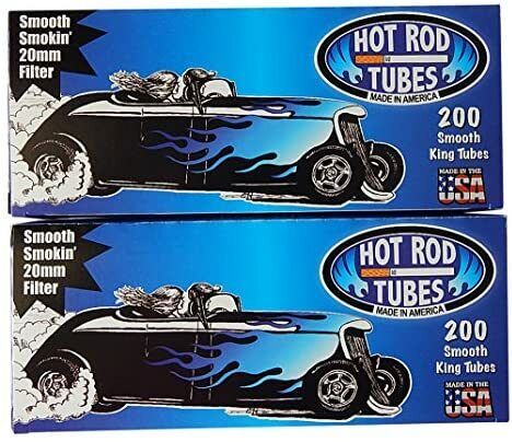Hot Rod Cigarette Tubes, Smooth King Size 200 Count Per Box [10-Boxes]