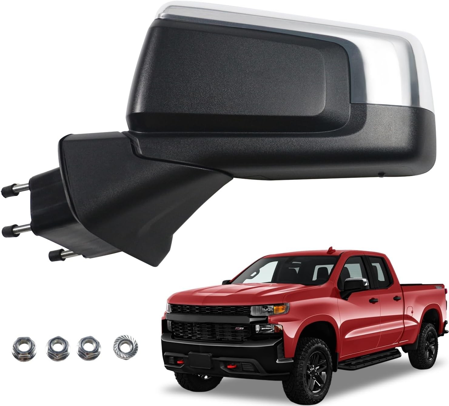 Left Driver Side Mirror replacement for 2019-2025 Chevy Silverado 1500 Accessori Left Driver Side Mirror replacement for 2019-2025 Chevy Silverado 1500 Accessori