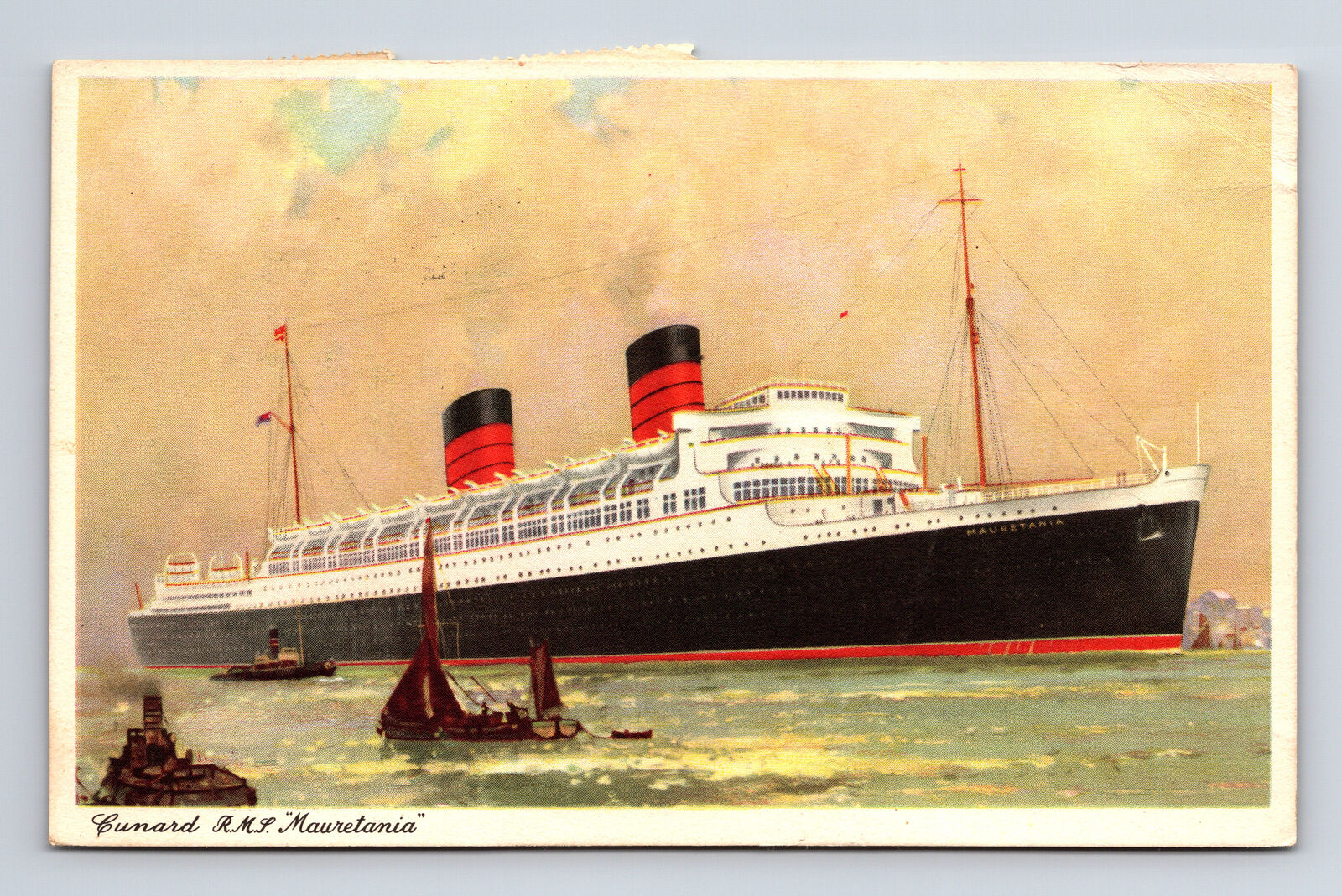 Cunard RMS Mauretania 2 Posted Myrtle Bank Kingston Jamaica Kingston Postcard