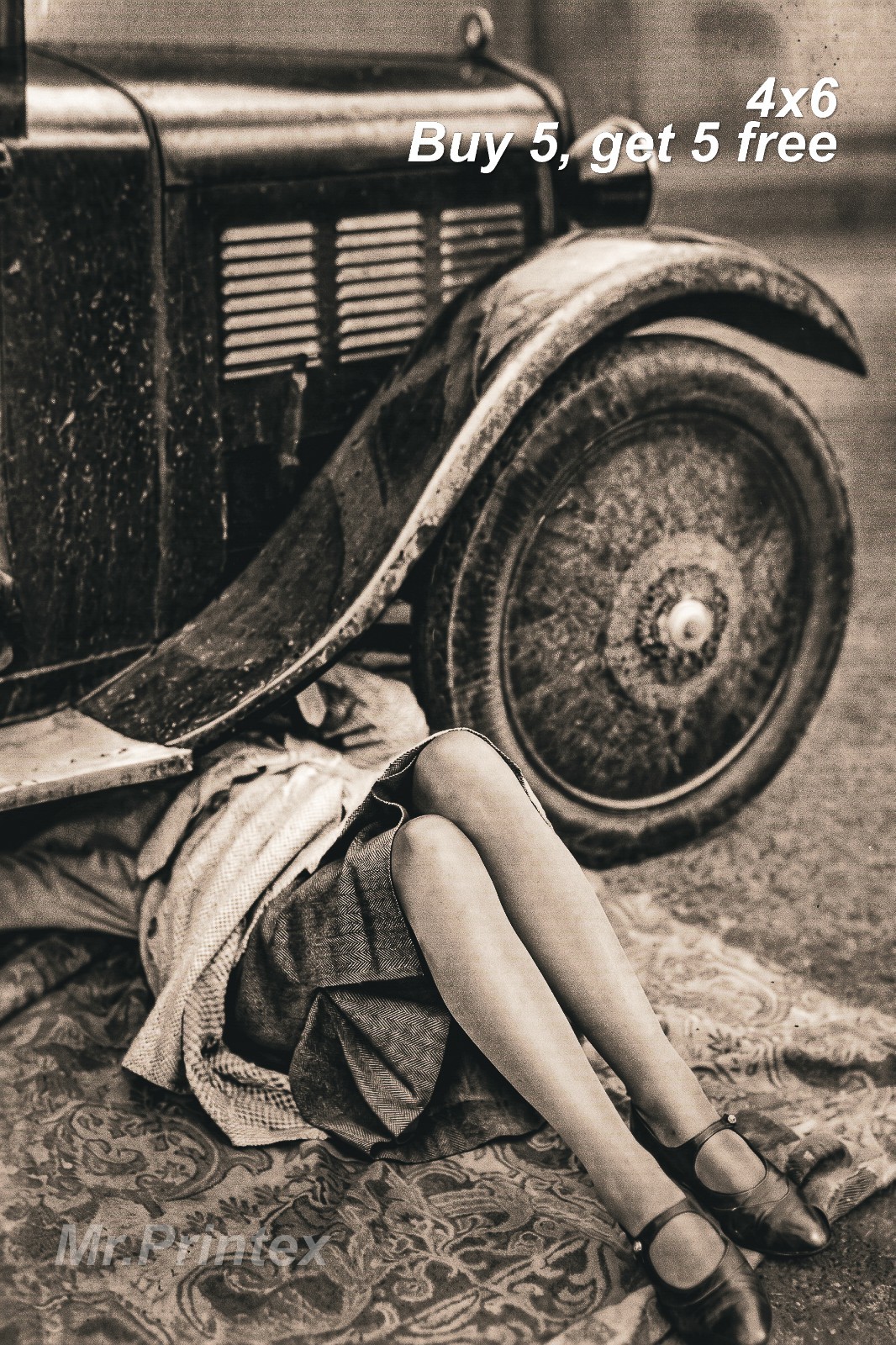 1920s Flapper Woman 💙 Vintage Car - 4x6 Photo - Art Deco Era 1920s Flapper Woman 💙 Vintage Car - 4x6 Photo - Art Deco Era