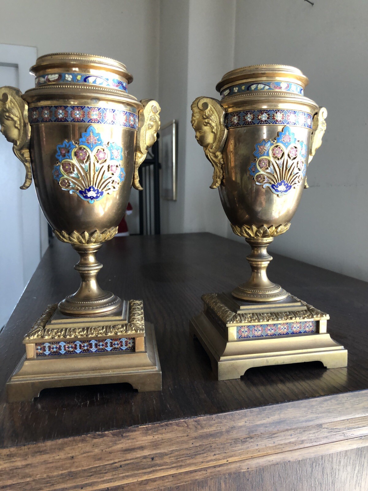 Pair Of 19th Century French Guilt Bronze. 8.75” Tall. Pair Of 19th Century French Guilt Bronze. 8.75” Tall.