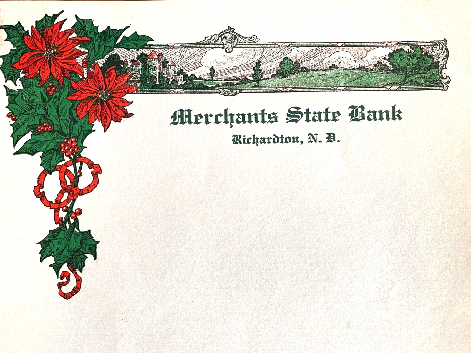 1920s MERCHANTS STATE BANK antique company letterhead RICHARDTON, NORTH DAKOTA 1920s MERCHANTS STATE BANK antique company letterhead RICHARDTON, NORTH DAKOTA