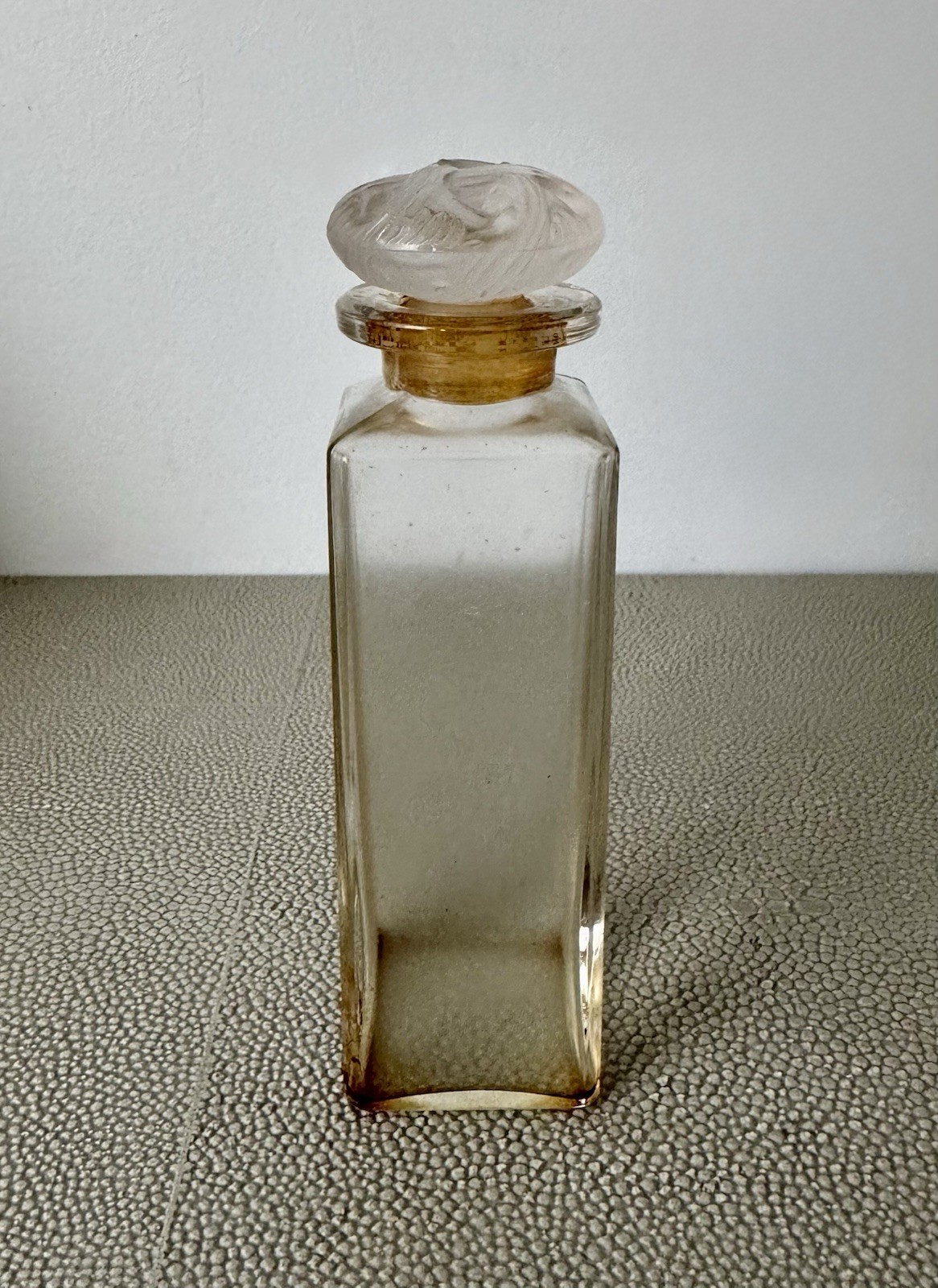 Vintage René Lalique for Coty Tall Scent Bottle with Frosted Stopper Art Deco
