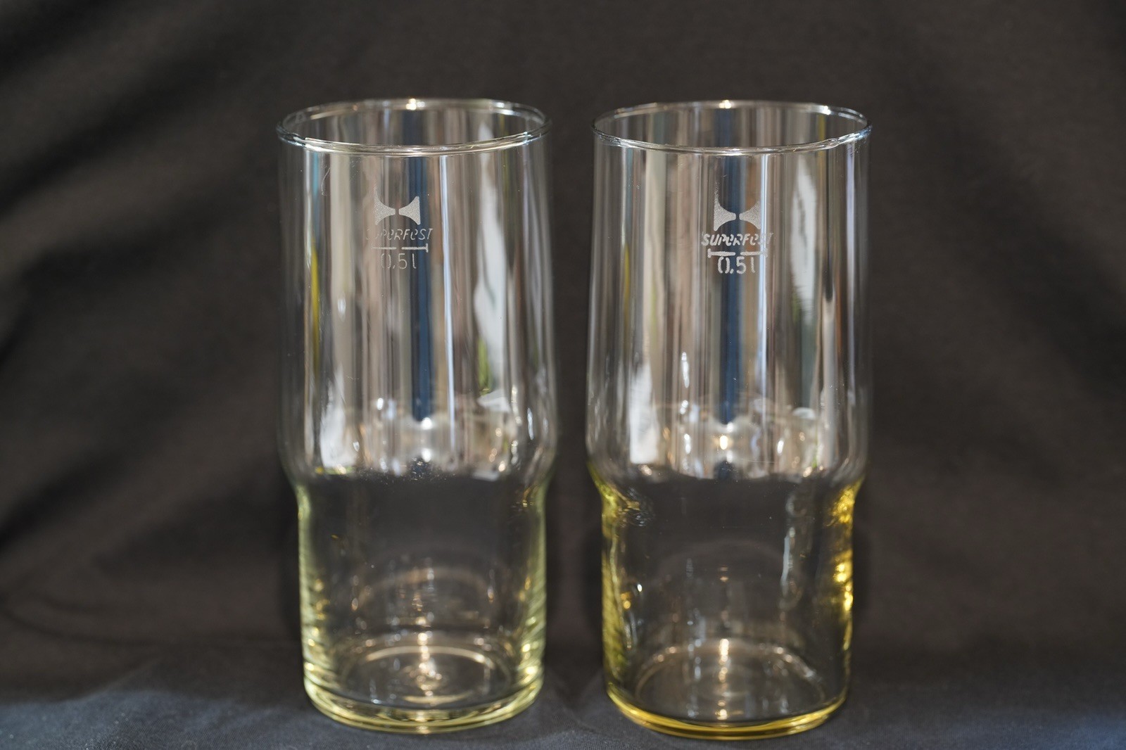 Superfest 0.5l 500ml 2 Glasses Mitropa Tough German Soviet Glassware GDR Superfest 0.5l 500ml 2 Glasses Mitropa Tough German Soviet Glassware GDR