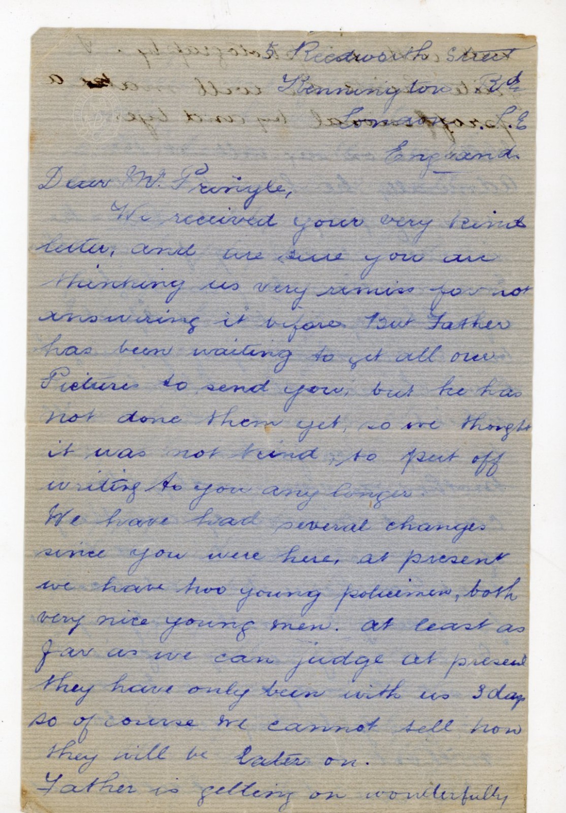 Victorian Letter Hanover NH Family News Policemen Lodgers M Henson Signed Victorian Letter Hanover NH Family News Policemen Lodgers M Henson Signed