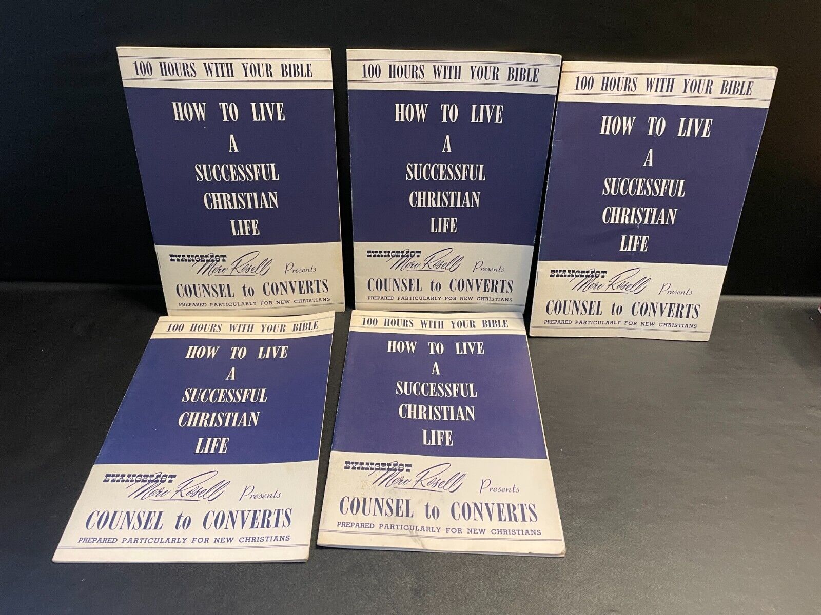 5 Vtg How to Live a Successful Christian Life Booklets ~ Merv Rosell ~ 1952 ~