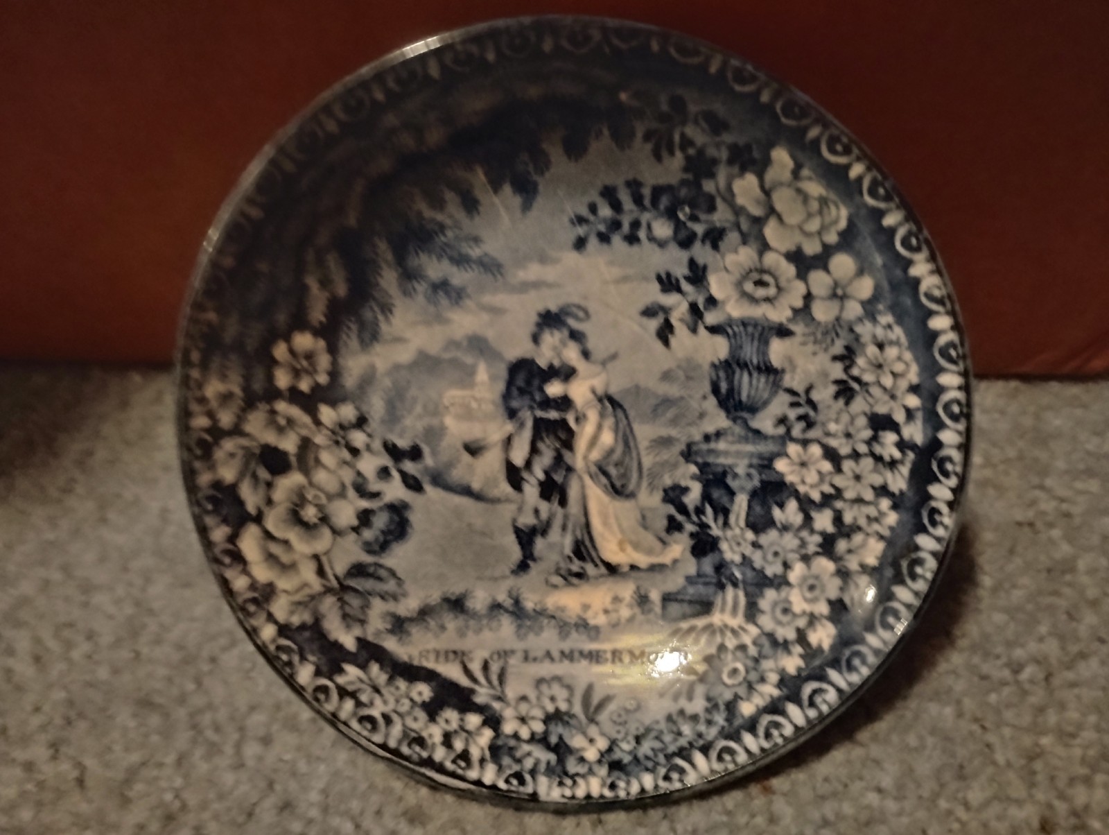 'Bride of Lammermore' Staffordshire Cup Saucer. 5" 1/2" diameter. Circa 1810.