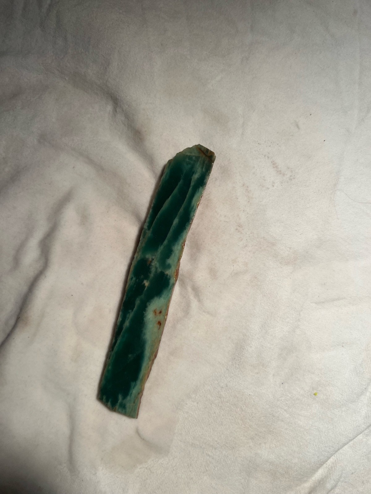 Green Chrysocolla Slab 45g ~5" Natural Fibrous Blue-Green Mineral Specimen
