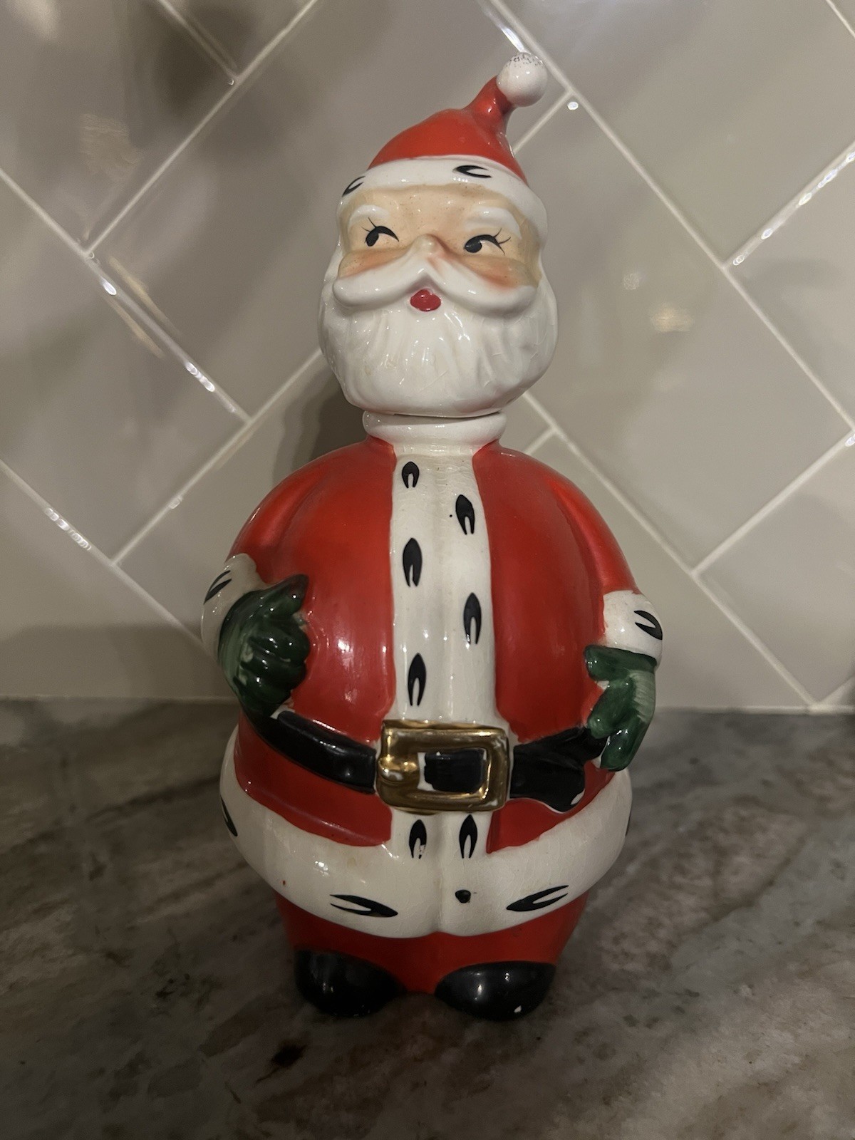 Rare Vintage Hand Painted Lefton Santa Clause Decanter-Made In Japan. Rare Vintage Hand Painted Lefton Santa Clause Decanter-Made In Japan.