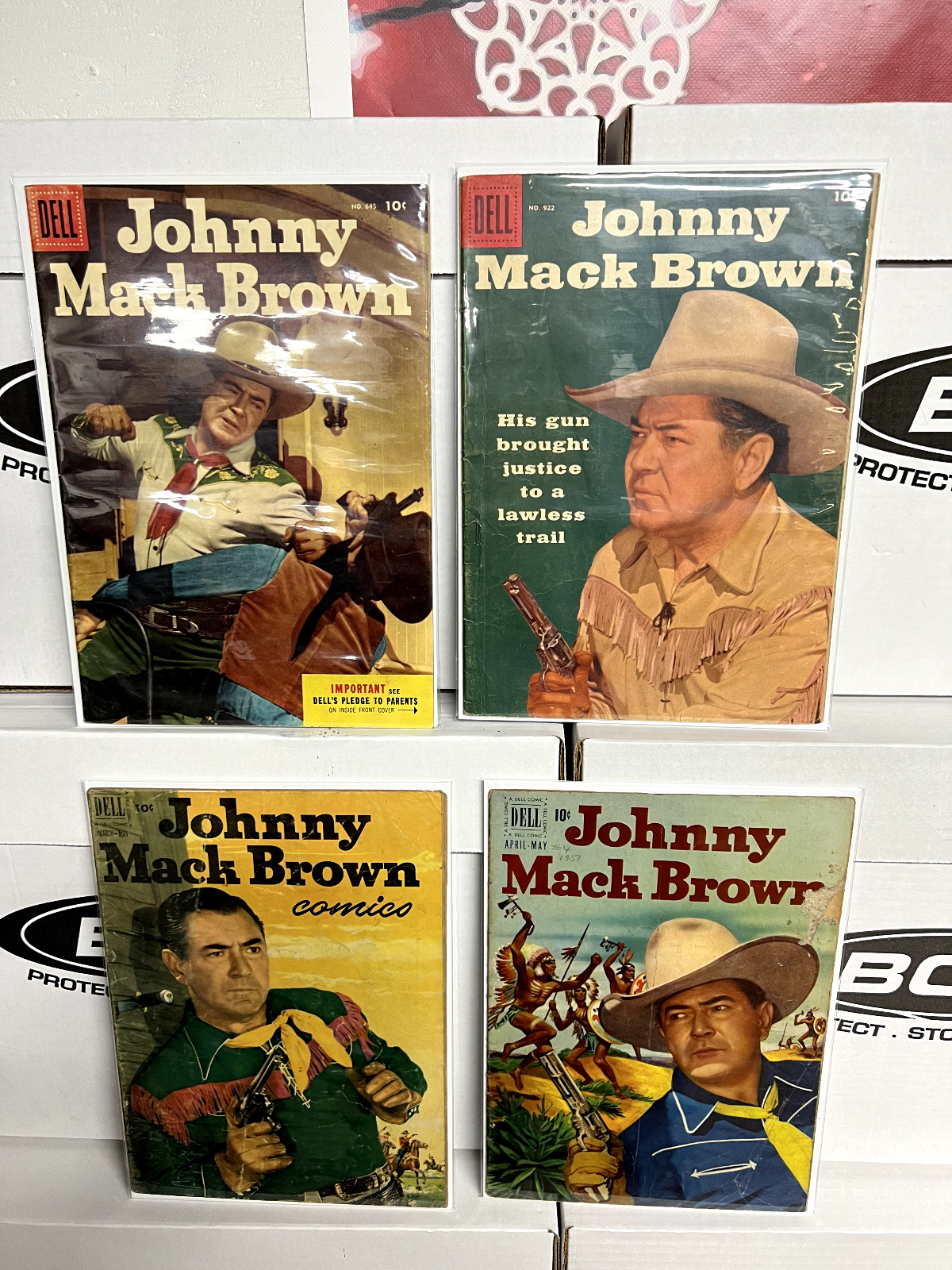 Johnny Mack Brown #645, 922, 4, 9 Golden Age 10c Comics Dell STORE SALE MUST GO