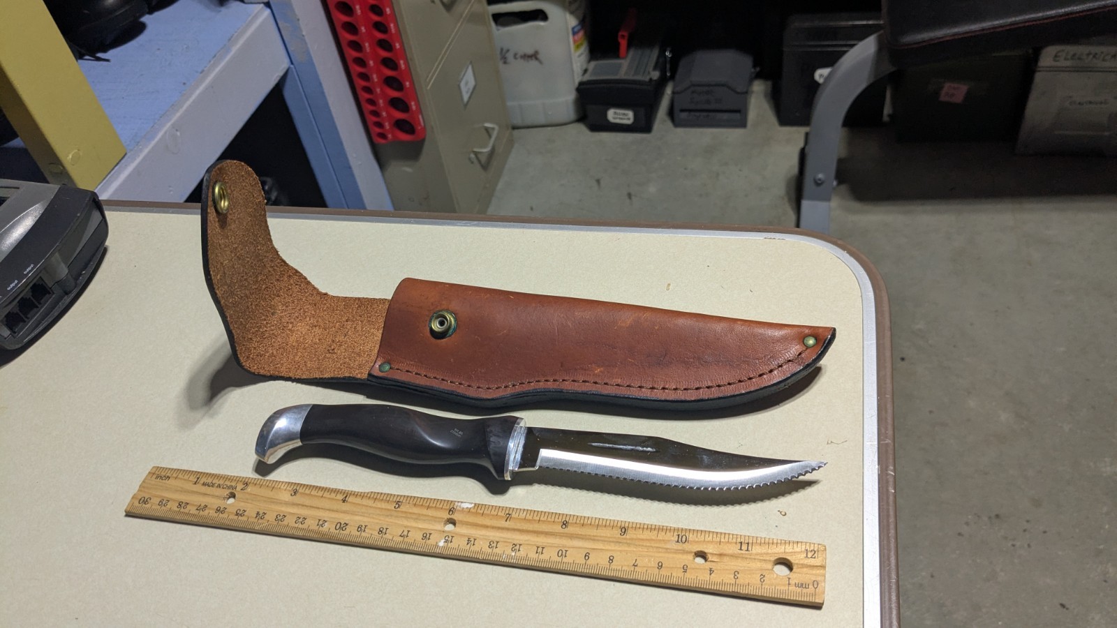 Vintage Cutco 1769 Hunting Fishing Knife 10" Made in USA Leather Sheath C81
