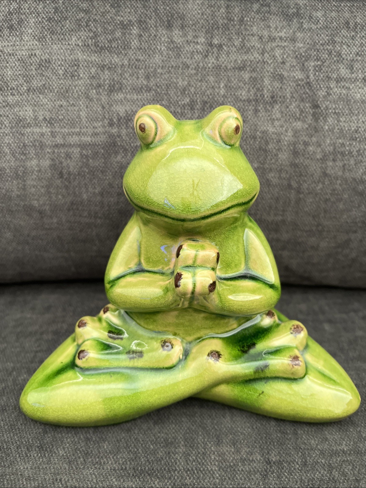 Vintage Ceramic Meditating Frog Figure Zen Yoga Meditation Statue 5.5 Tall Vintage Ceramic Meditating Frog Figure Zen Yoga Meditation Statue 5.5 Tall